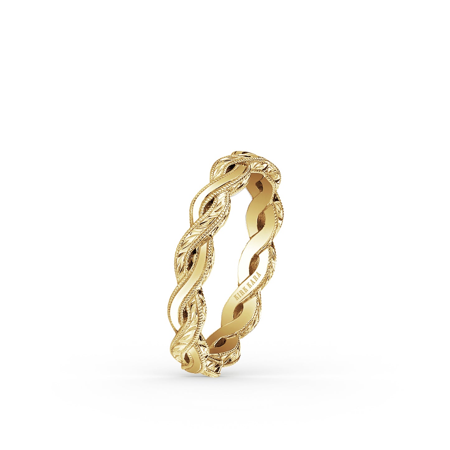 Wheat Hand Engraved Twist Wedding Band