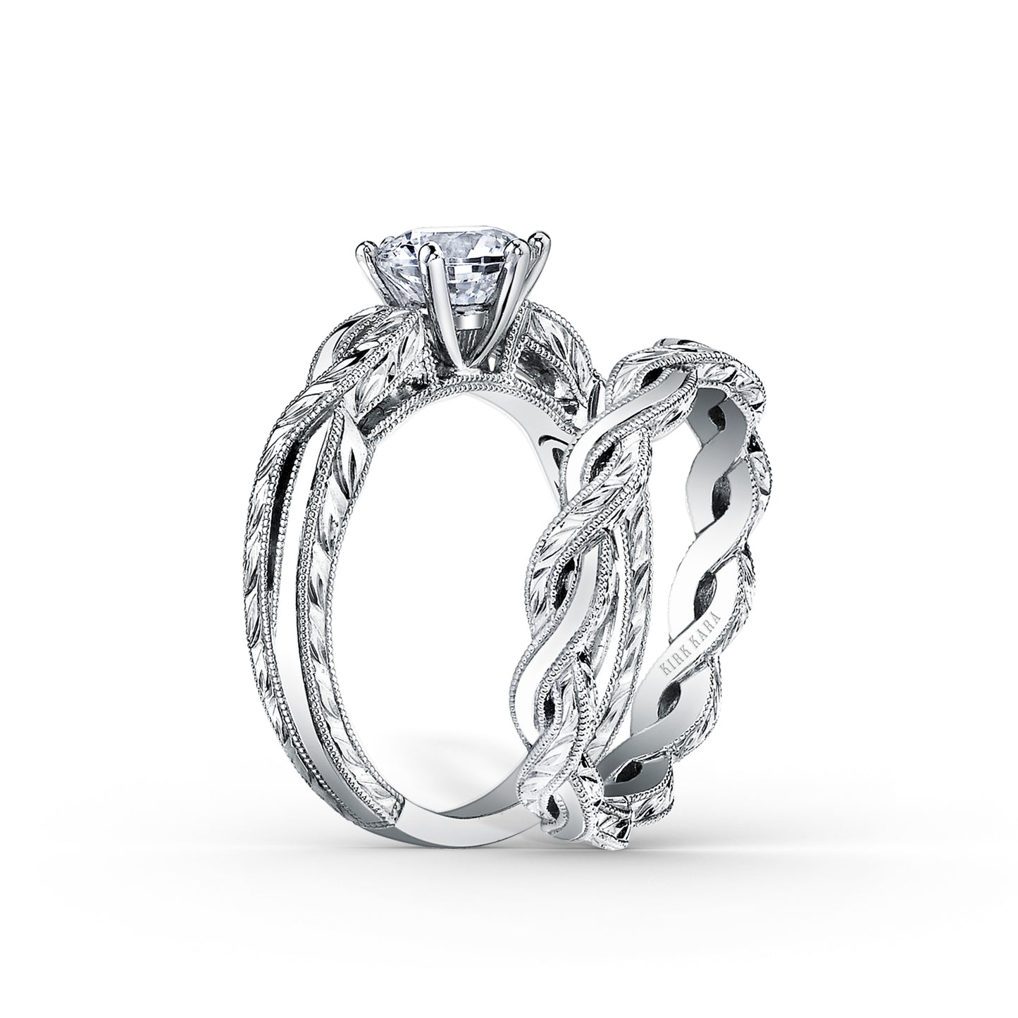 Wheat Hand Engraved Twist Wedding Band