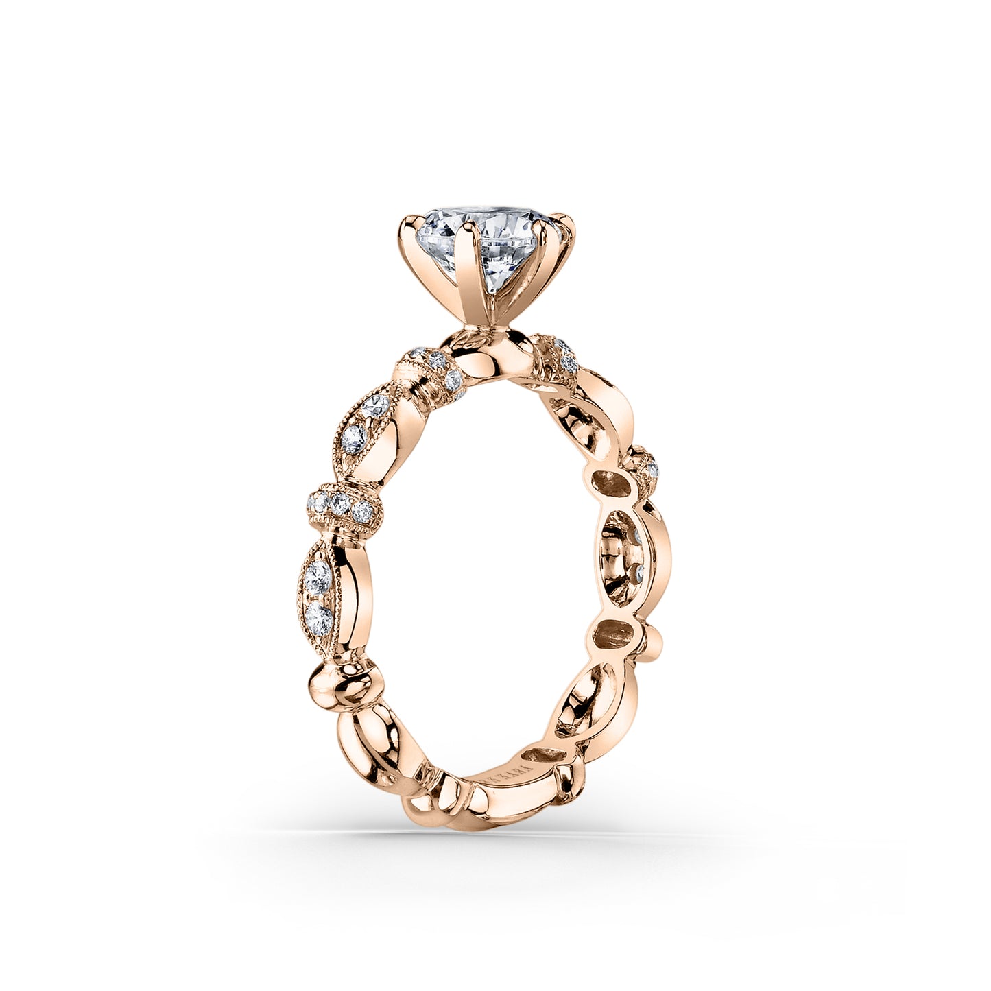 Diamond Designer Geometric Bar Solitaire Engagement Ring