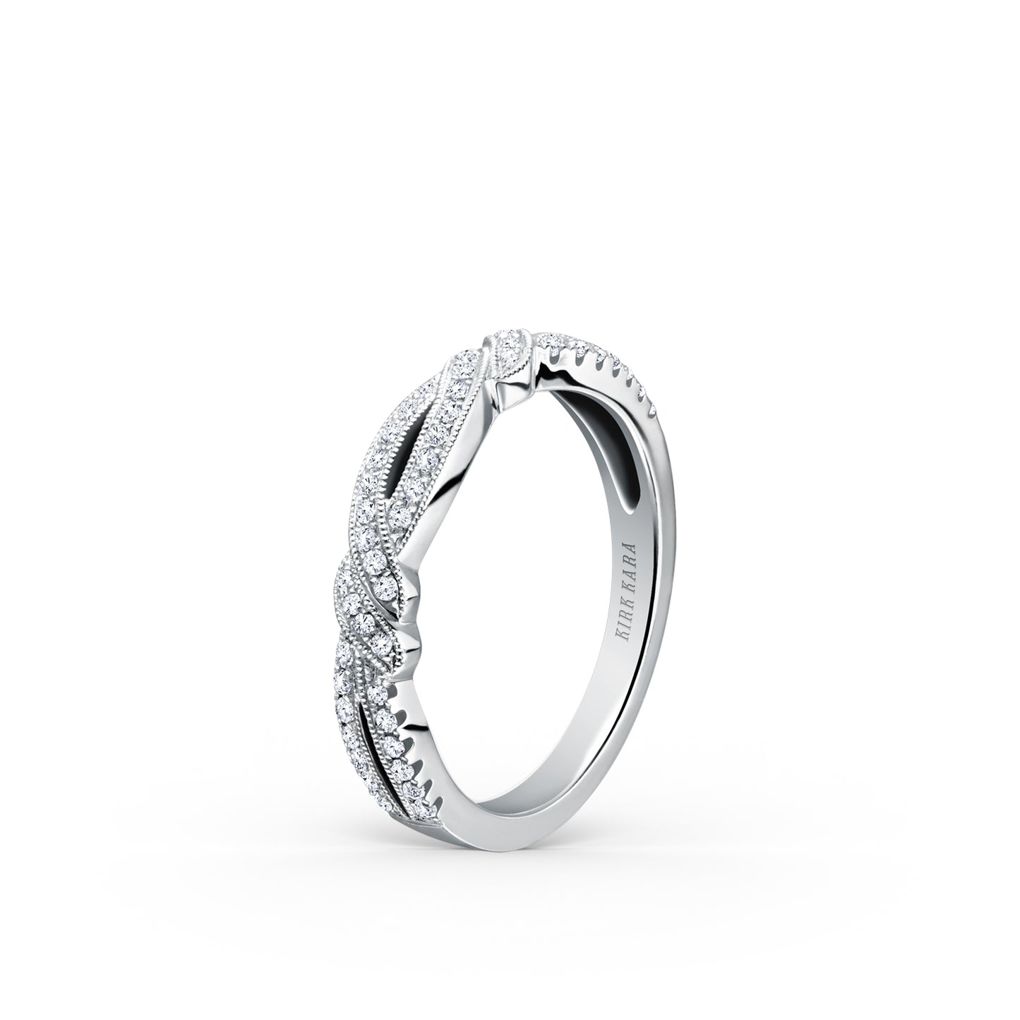 Split Shank Ribbon Diamond Wedding Band