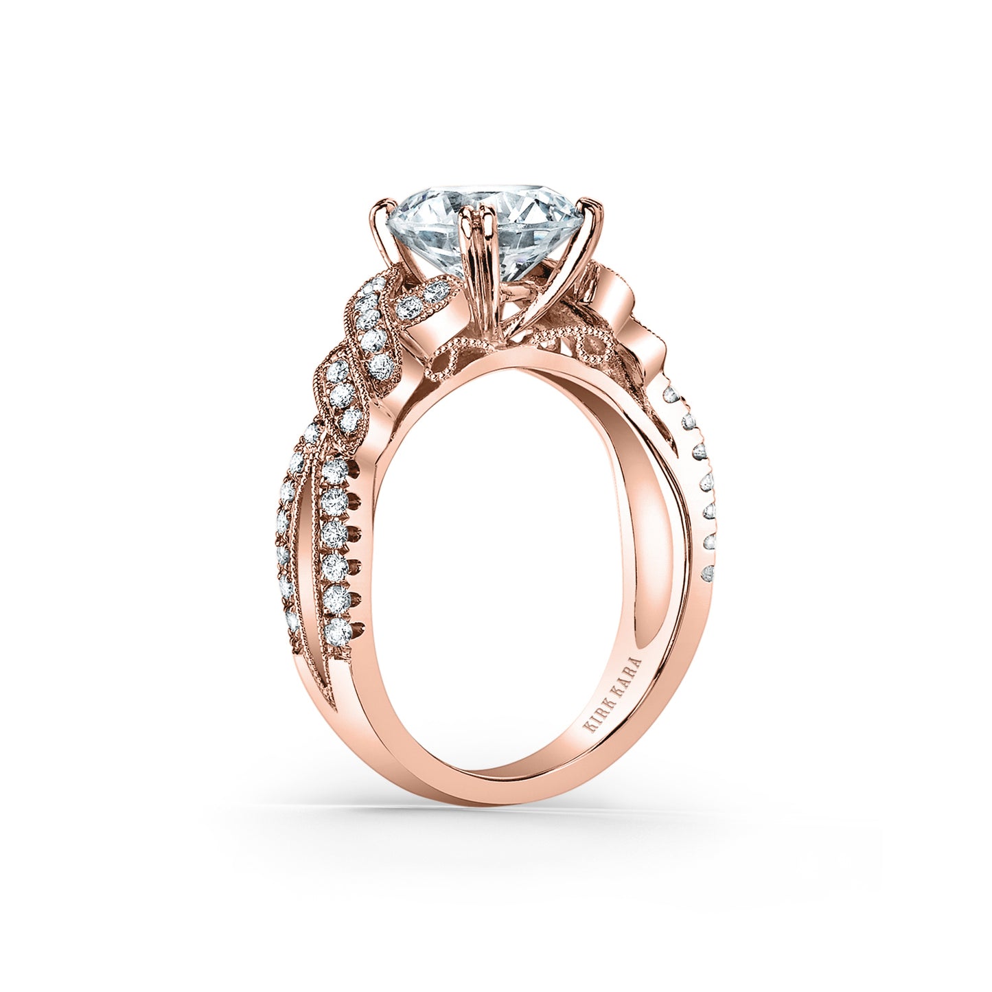 Twist Split Shank Diamond Engagement Ring