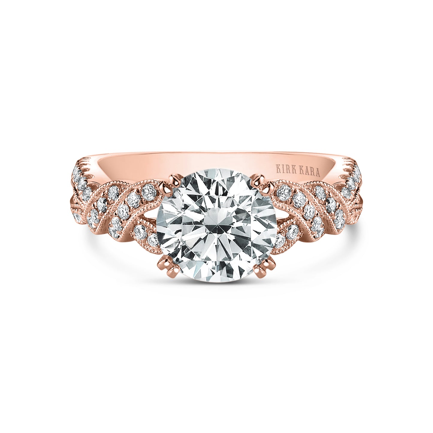Twist Split Shank Diamond Engagement Ring