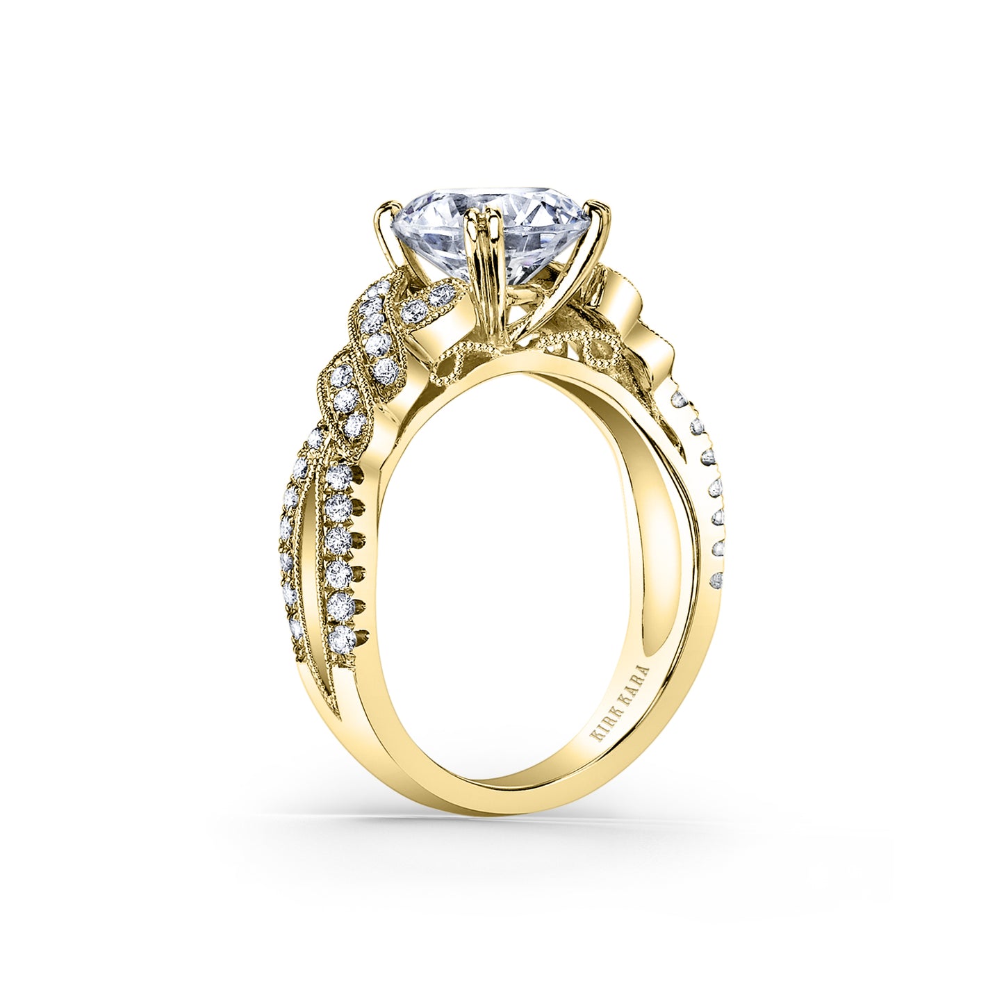 Twist Split Shank Diamond Engagement Ring