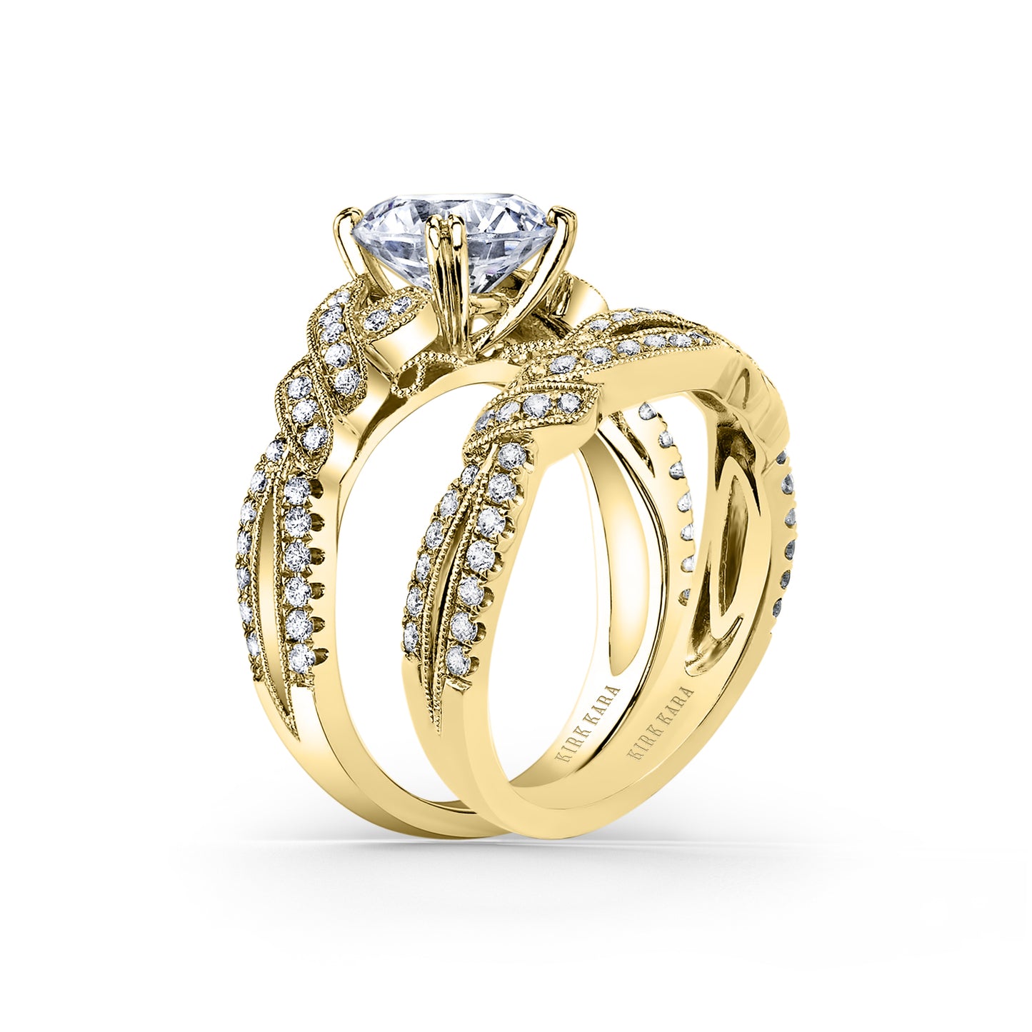 Twist Split Shank Diamond Engagement Ring