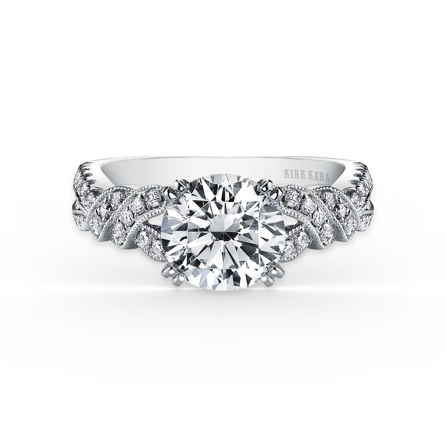 Twist Split Shank Diamond Engagement Ring