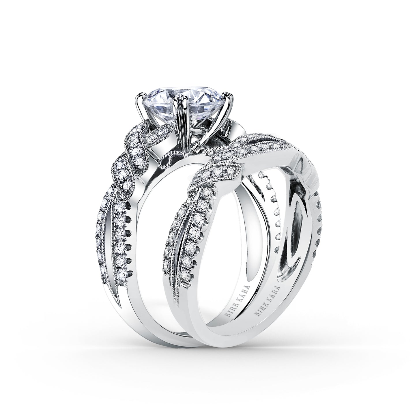 Twist Split Shank Diamond Engagement Ring