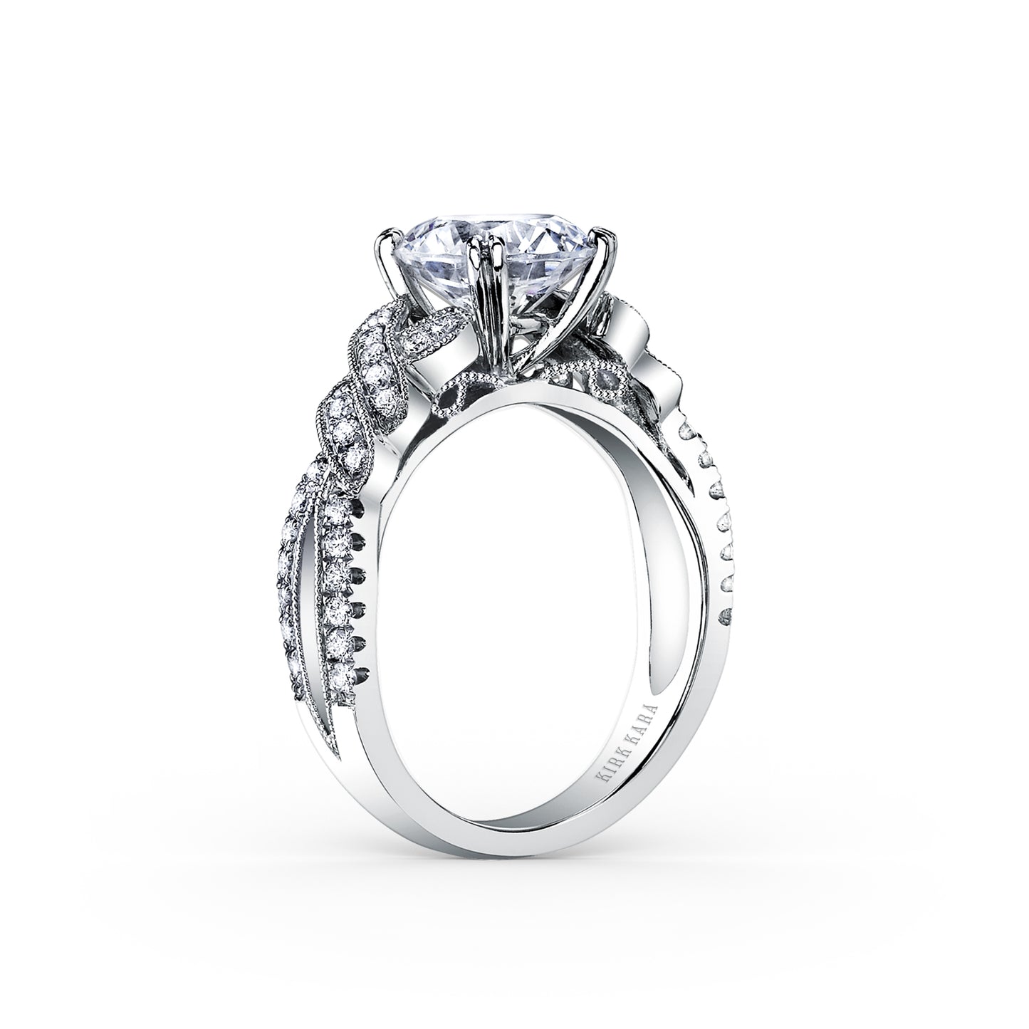 Twist Split Shank Diamond Engagement Ring