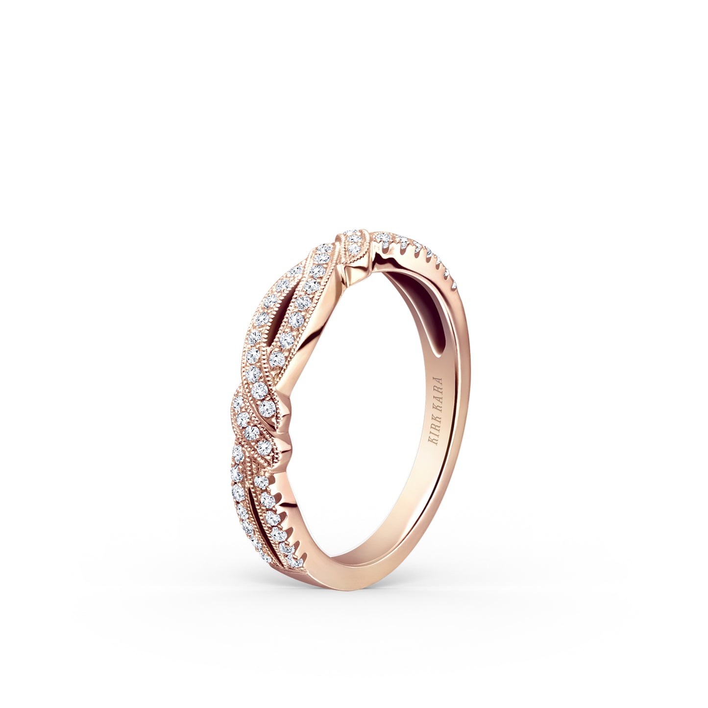 Split Shank Ribbon Diamond Wedding Band