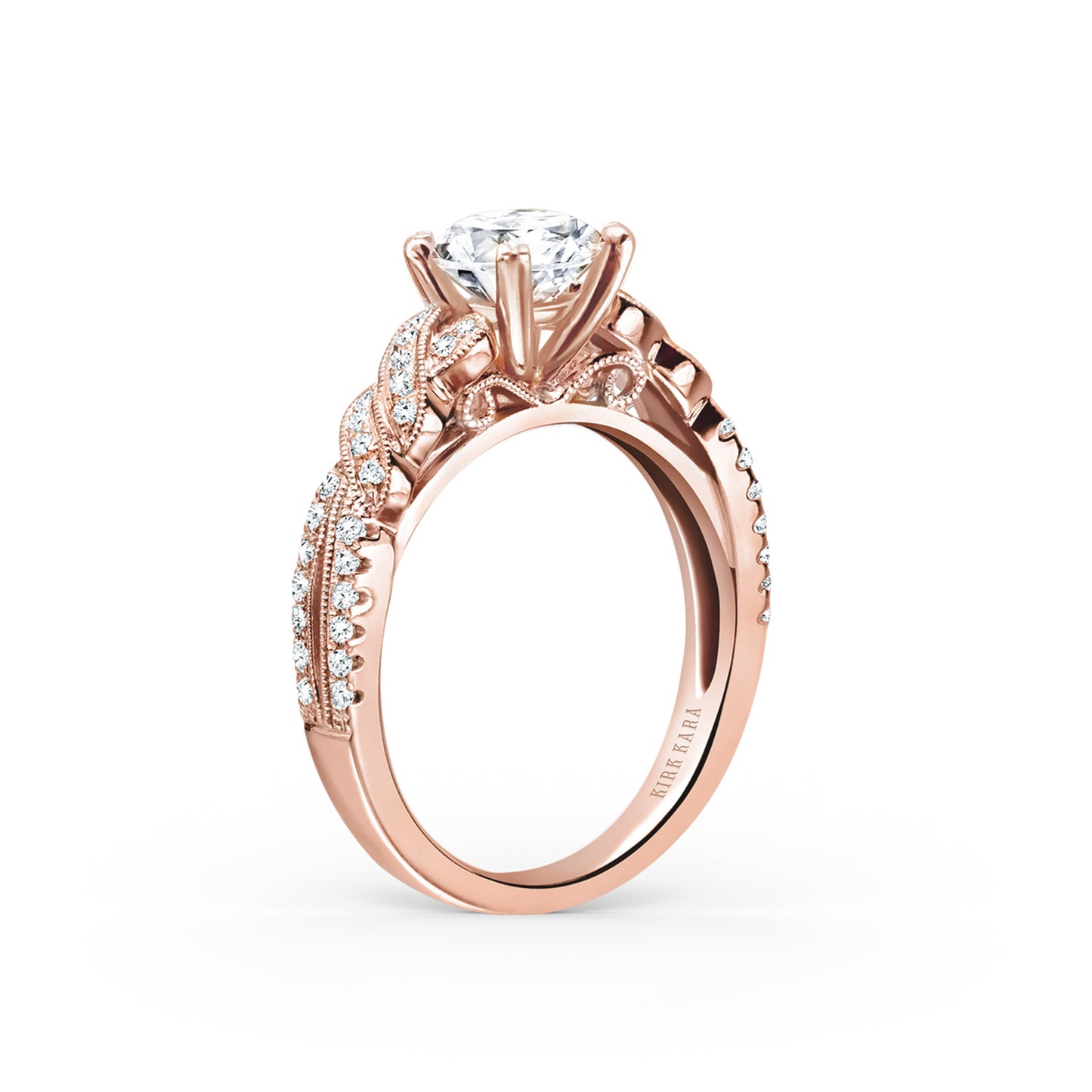 Split Shank Ribbon Diamond Engagement Ring