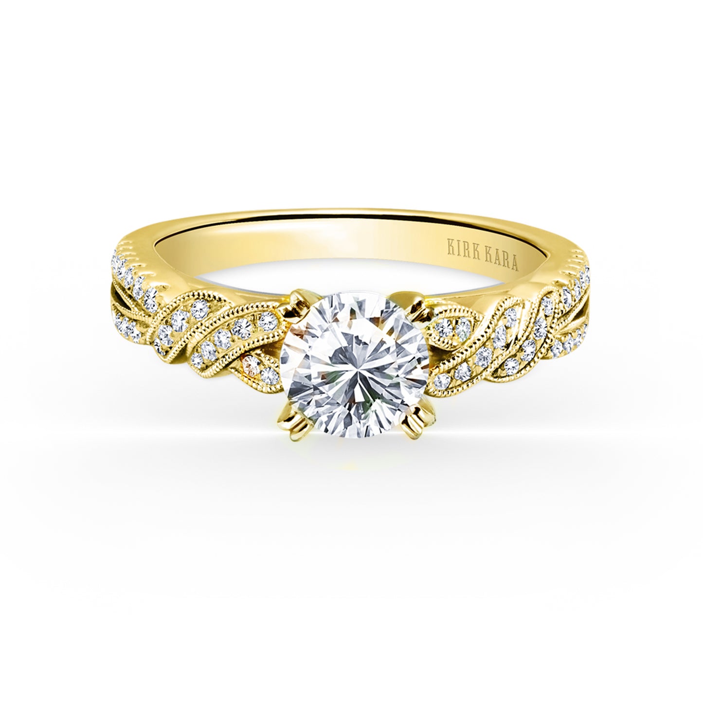 Split Shank Ribbon Diamond Engagement Ring