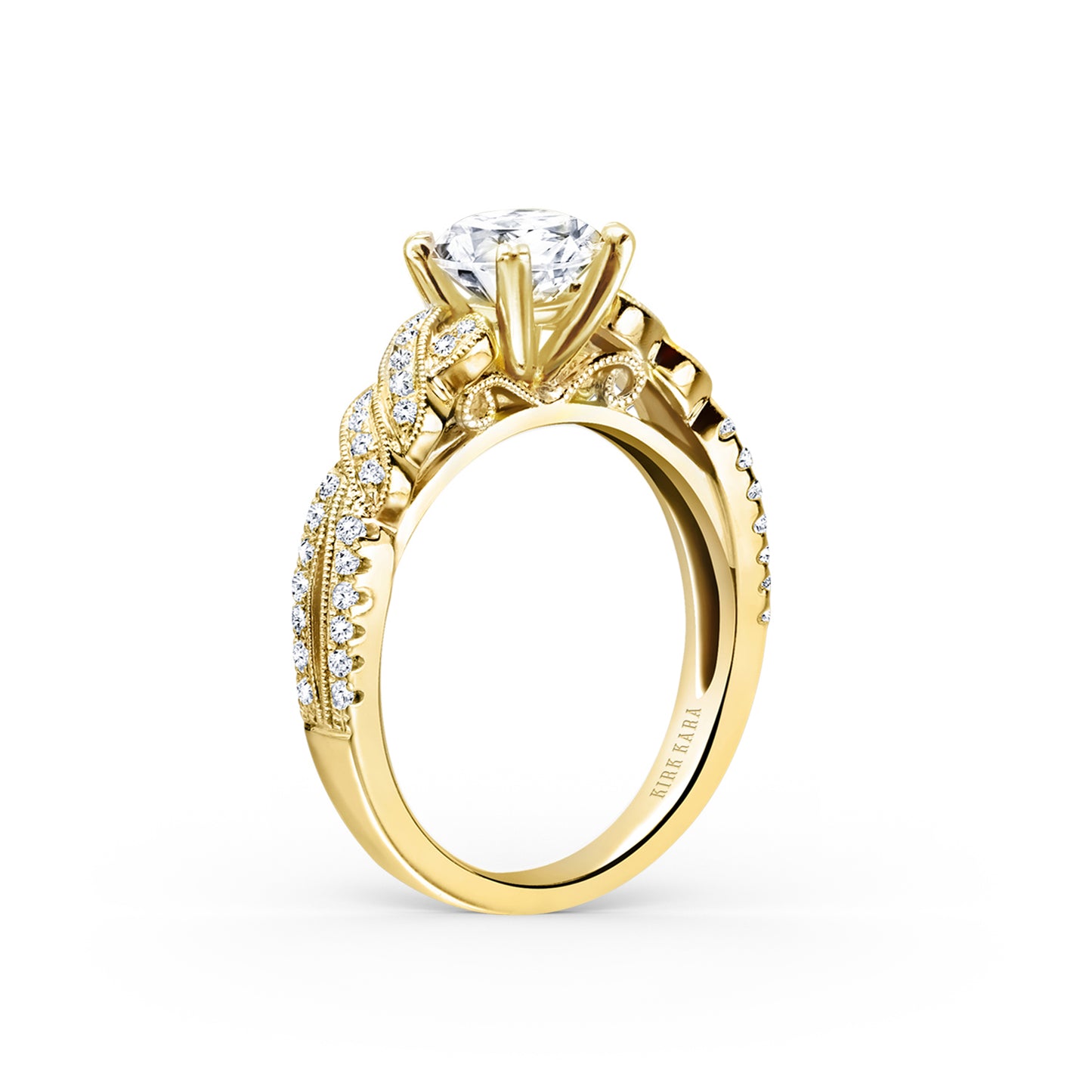 Split Shank Ribbon Diamond Engagement Ring