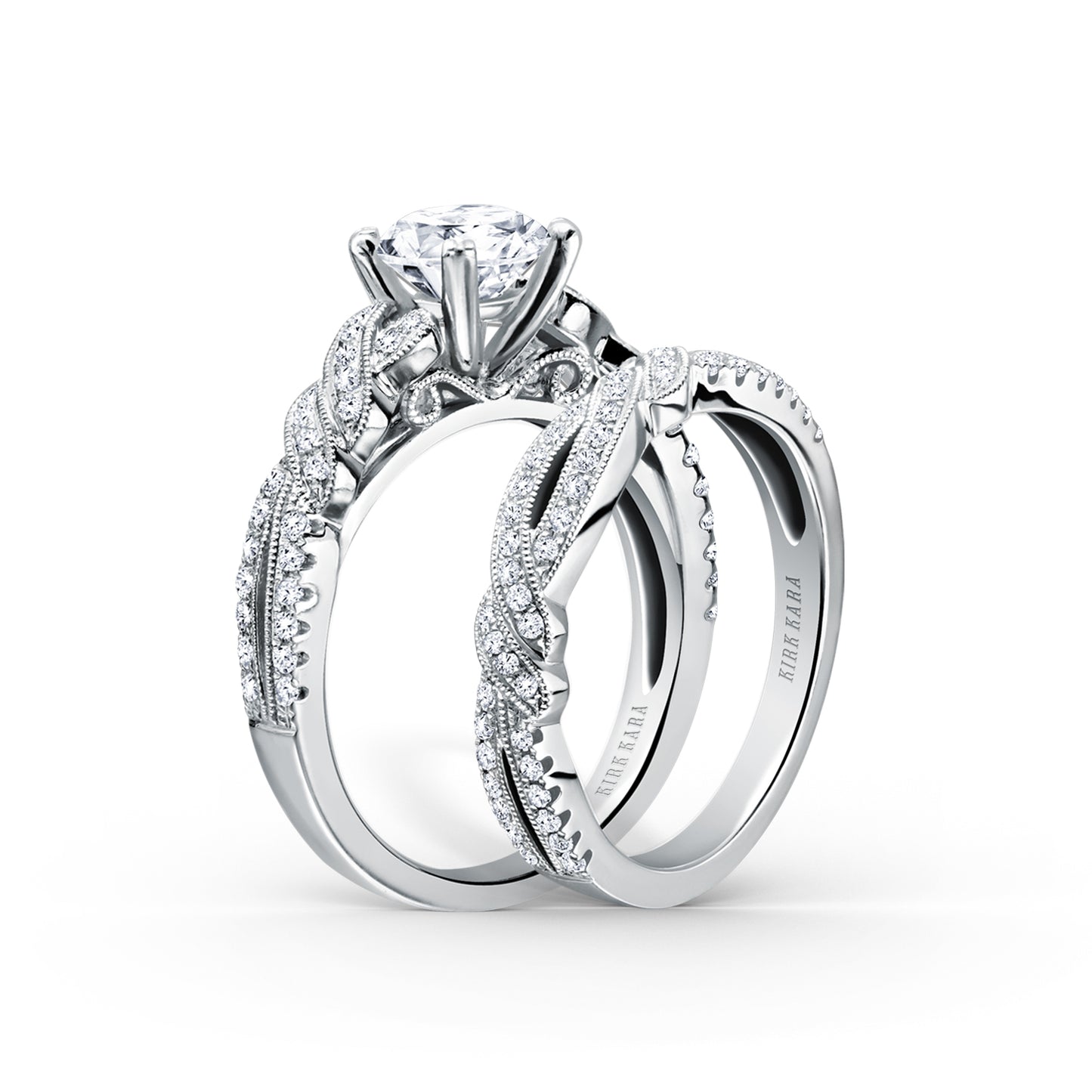 Split Shank Ribbon Diamond Engagement Ring