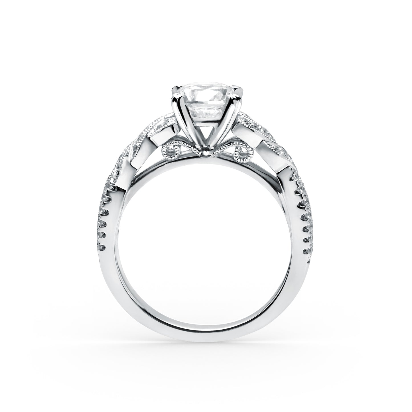 Split Shank Ribbon Diamond Engagement Ring