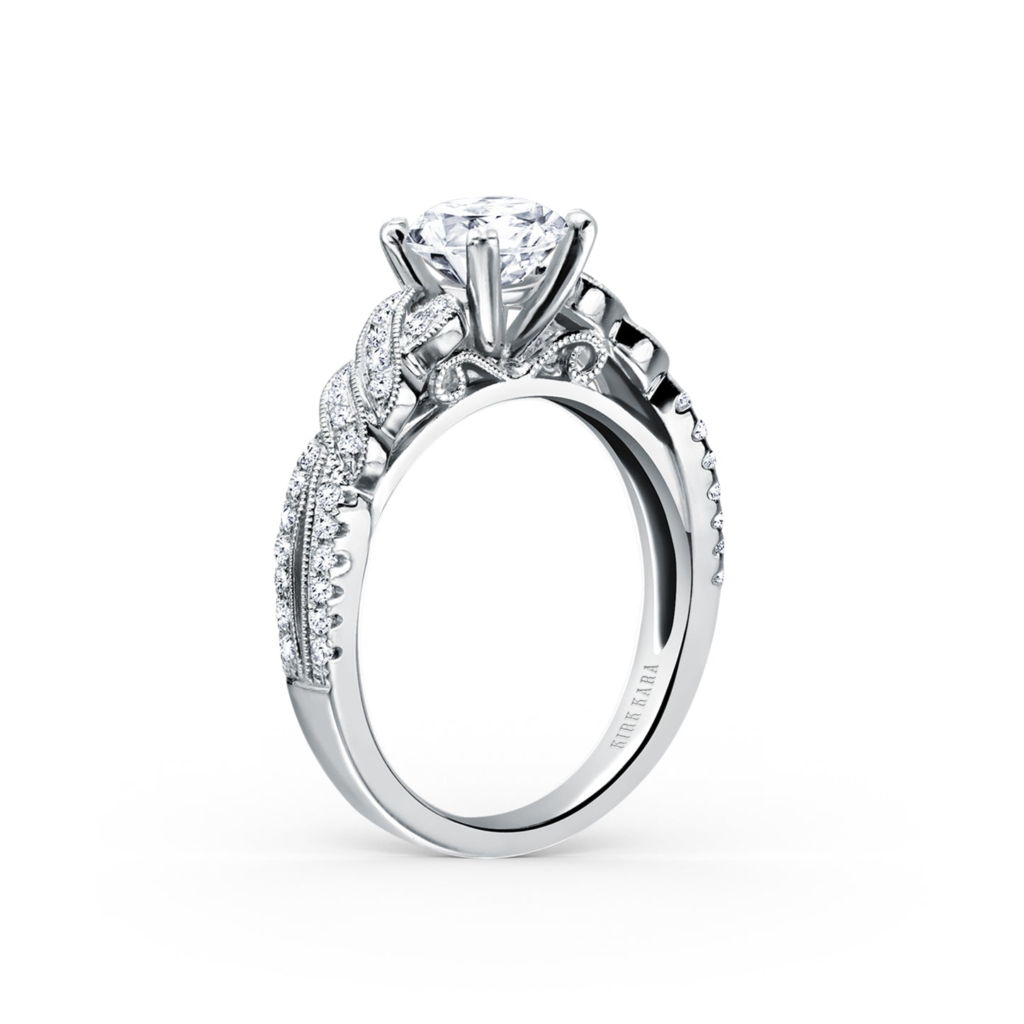 Split Shank Ribbon Diamond Engagement Ring