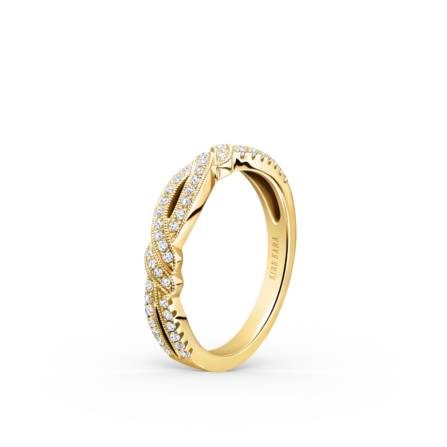 Split Shank Ribbon Diamond Wedding Band