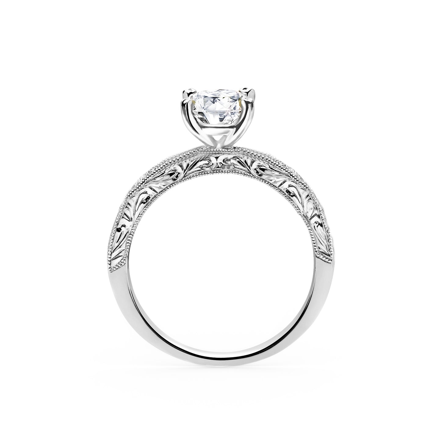 Channel Set Artful Pink Sapphire Diamond Engagement Ring