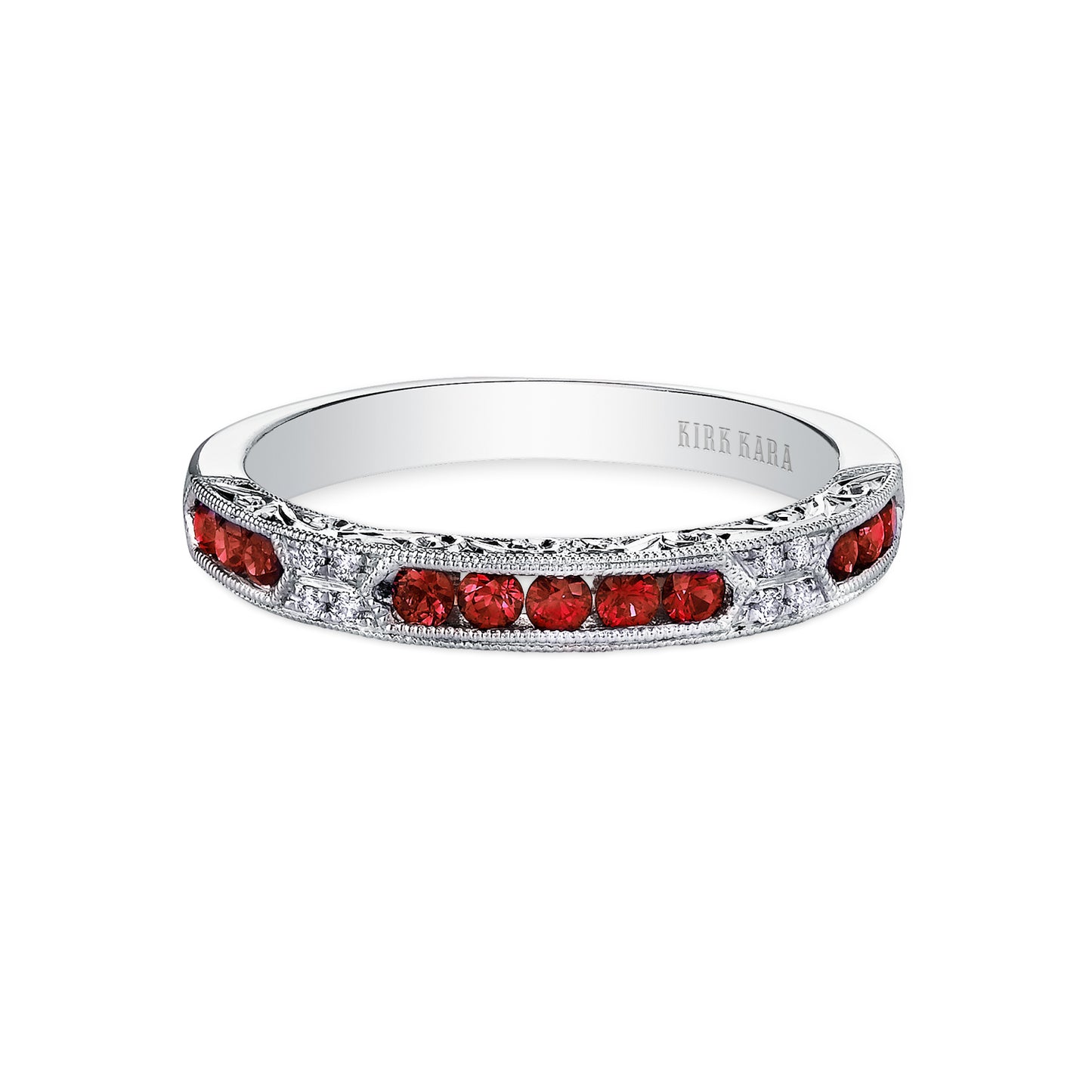 Channel Set Artful Ruby Diamond Wedding Band