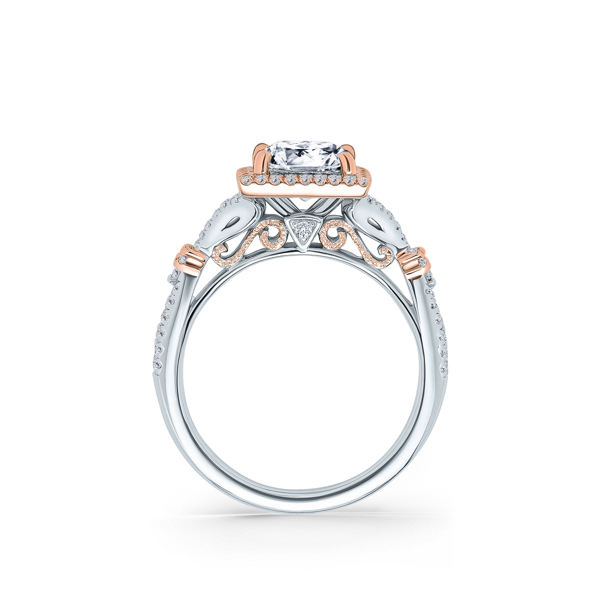 Romantic Split Shank Halo Diamond Engagement Ring – Kirk Kara