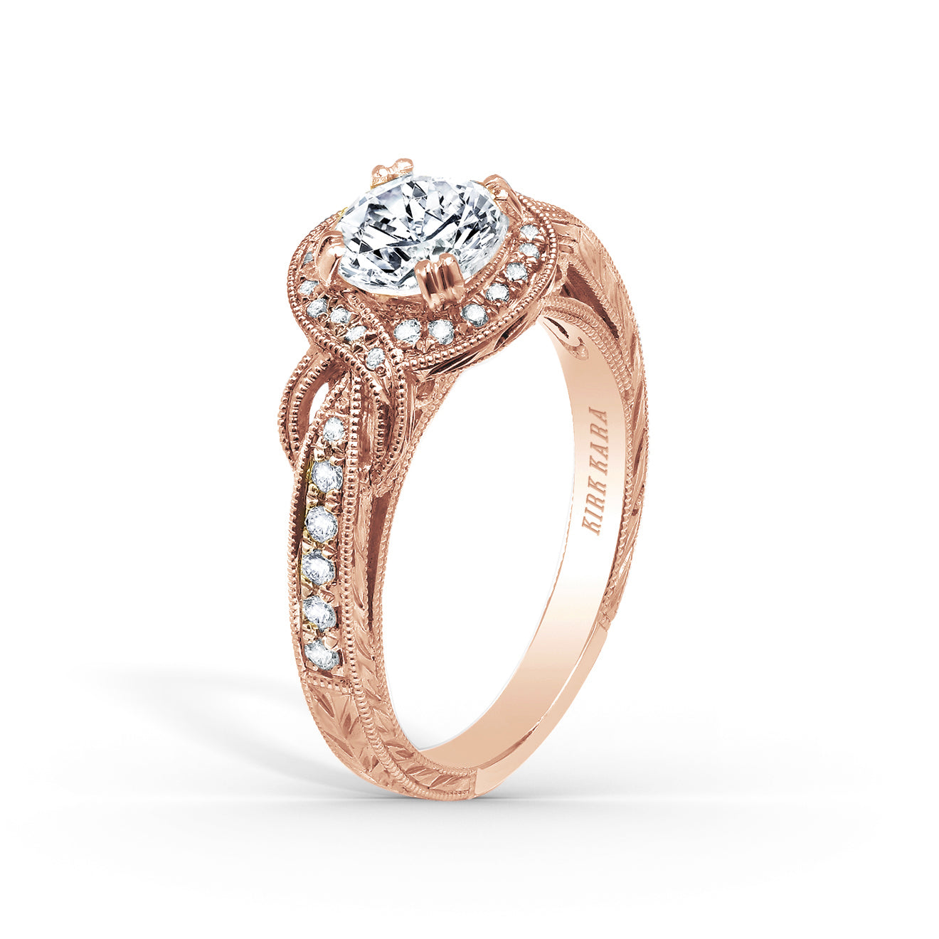 Joyful Twist Halo Diamond Engagement Ring