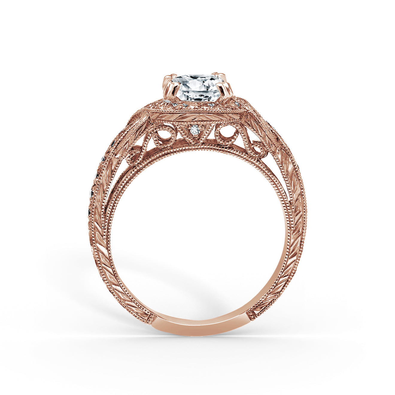 Joyful Twist Halo Diamond Engagement Ring