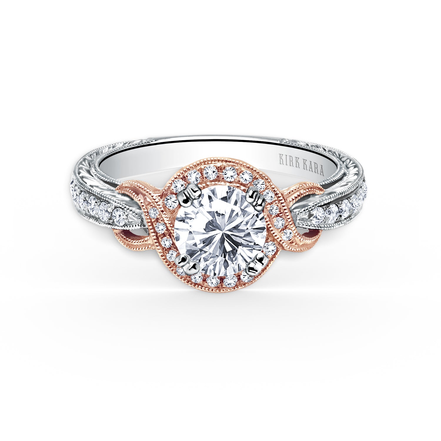 Joyful Twist Halo Diamond Engagement Ring