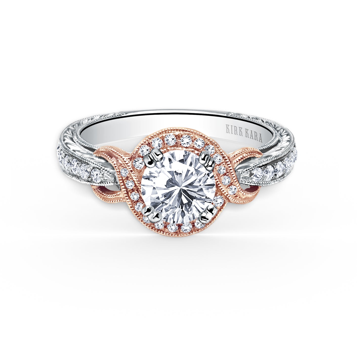 Joyful Twist Halo Diamond Engagement Ring