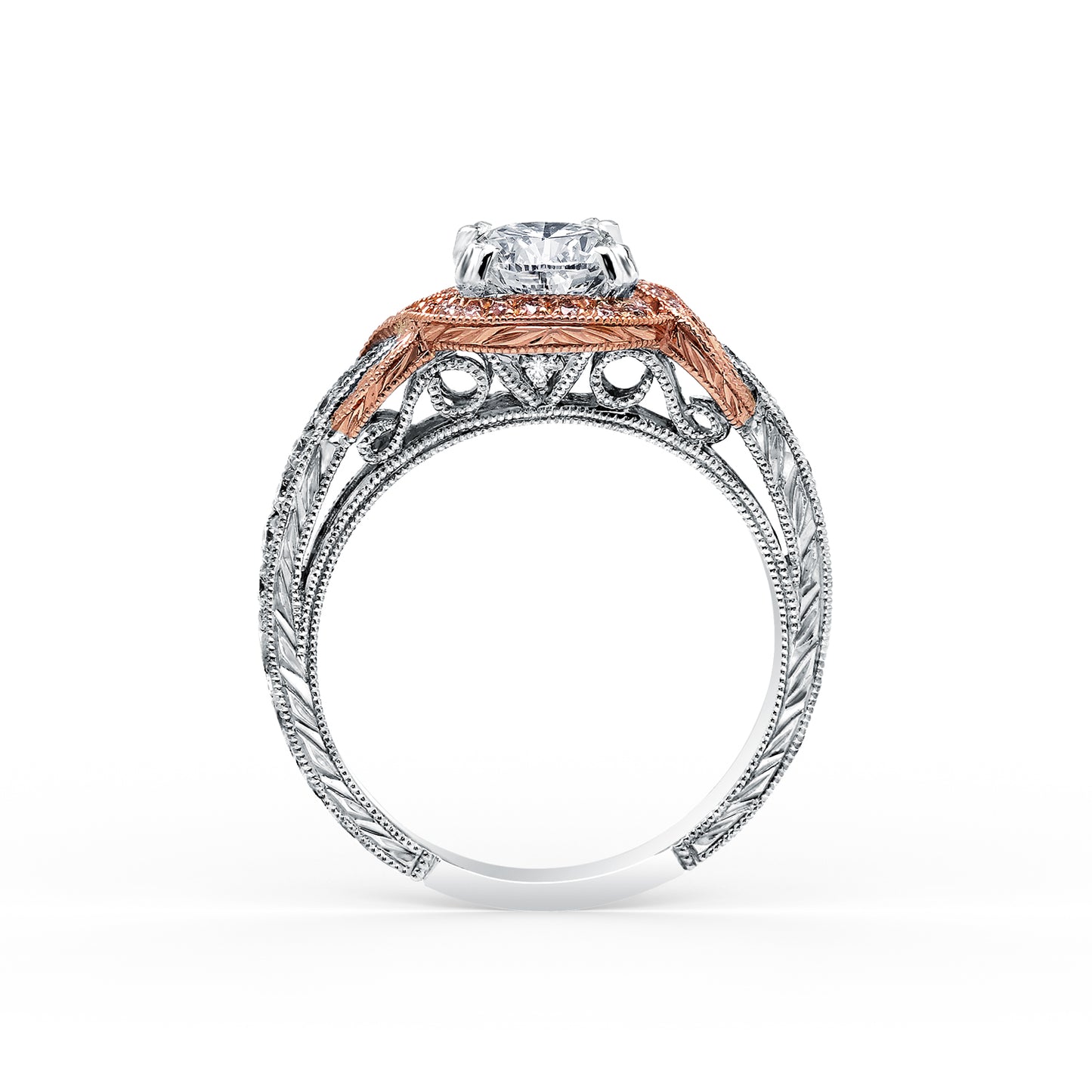 Joyful Twist Halo Diamond Engagement Ring