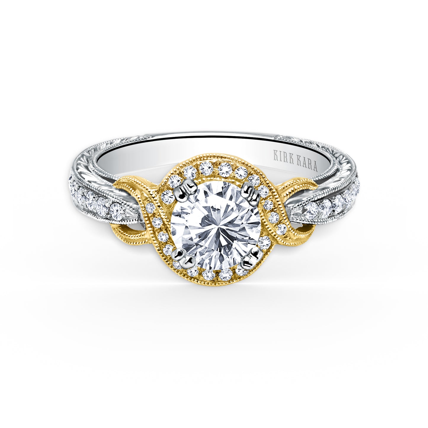 Joyful Twist Halo Diamond Engagement Ring