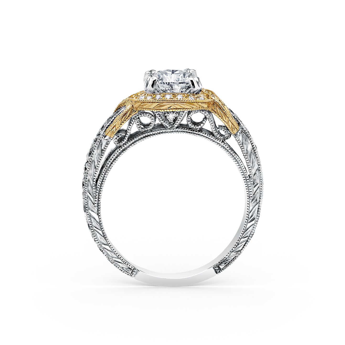 Joyful Twist Halo Diamond Engagement Ring