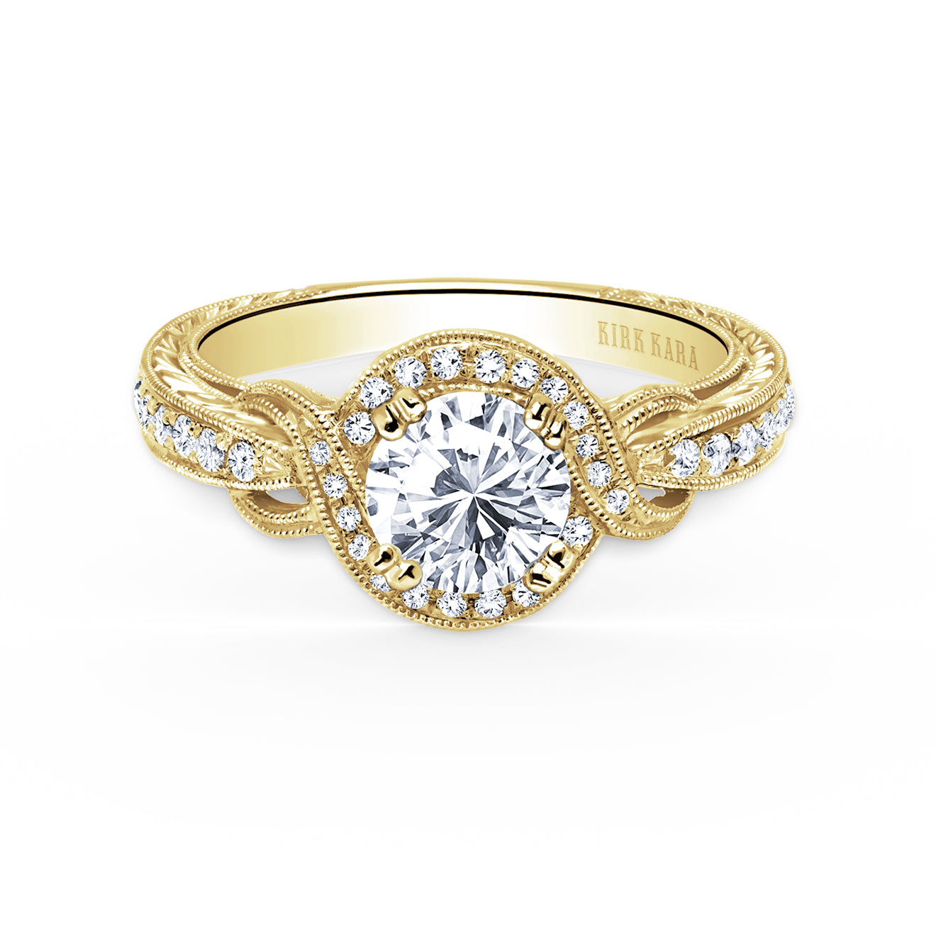 Joyful Twist Halo Diamond Engagement Ring