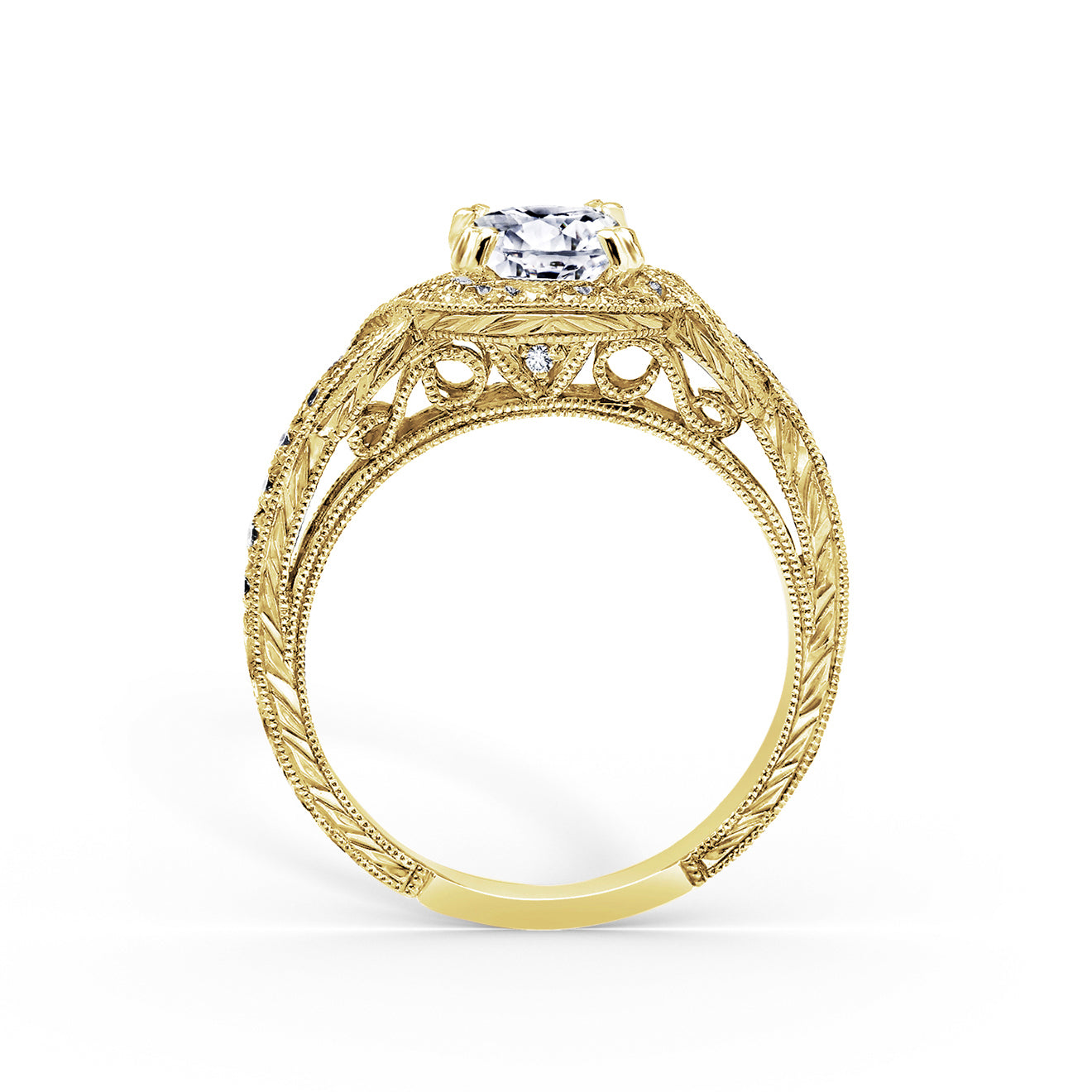 Joyful Twist Halo Diamond Engagement Ring