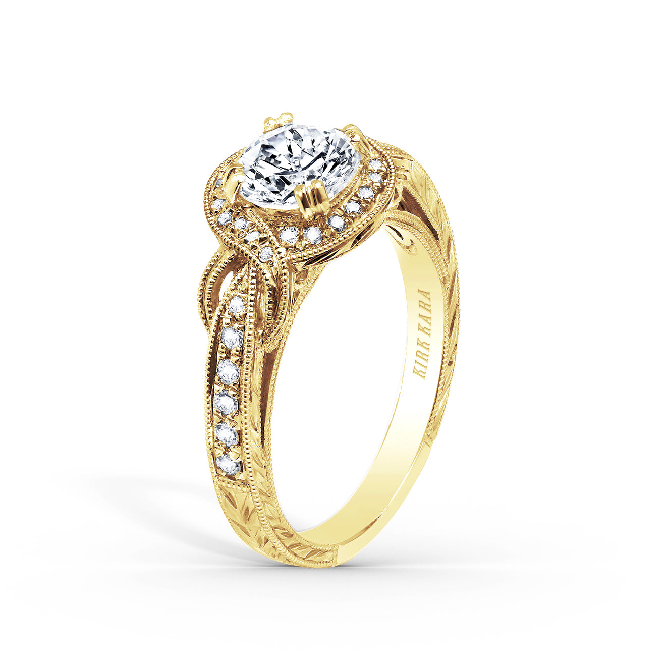 Joyful Twist Halo Diamond Engagement Ring
