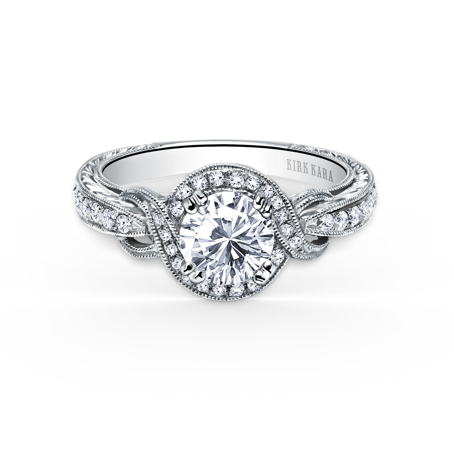 Joyful Twist Halo Diamond Engagement Ring
