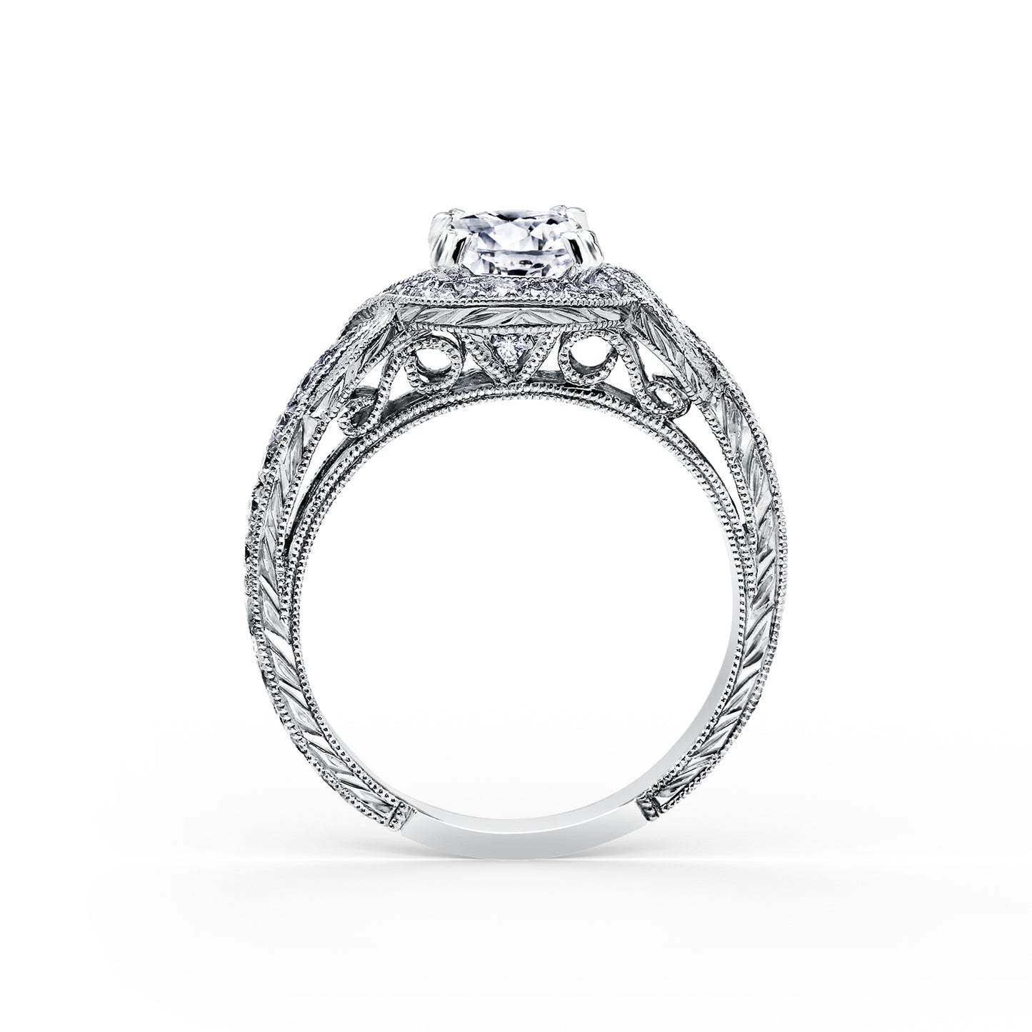 Joyful Twist Halo Diamond Engagement Ring