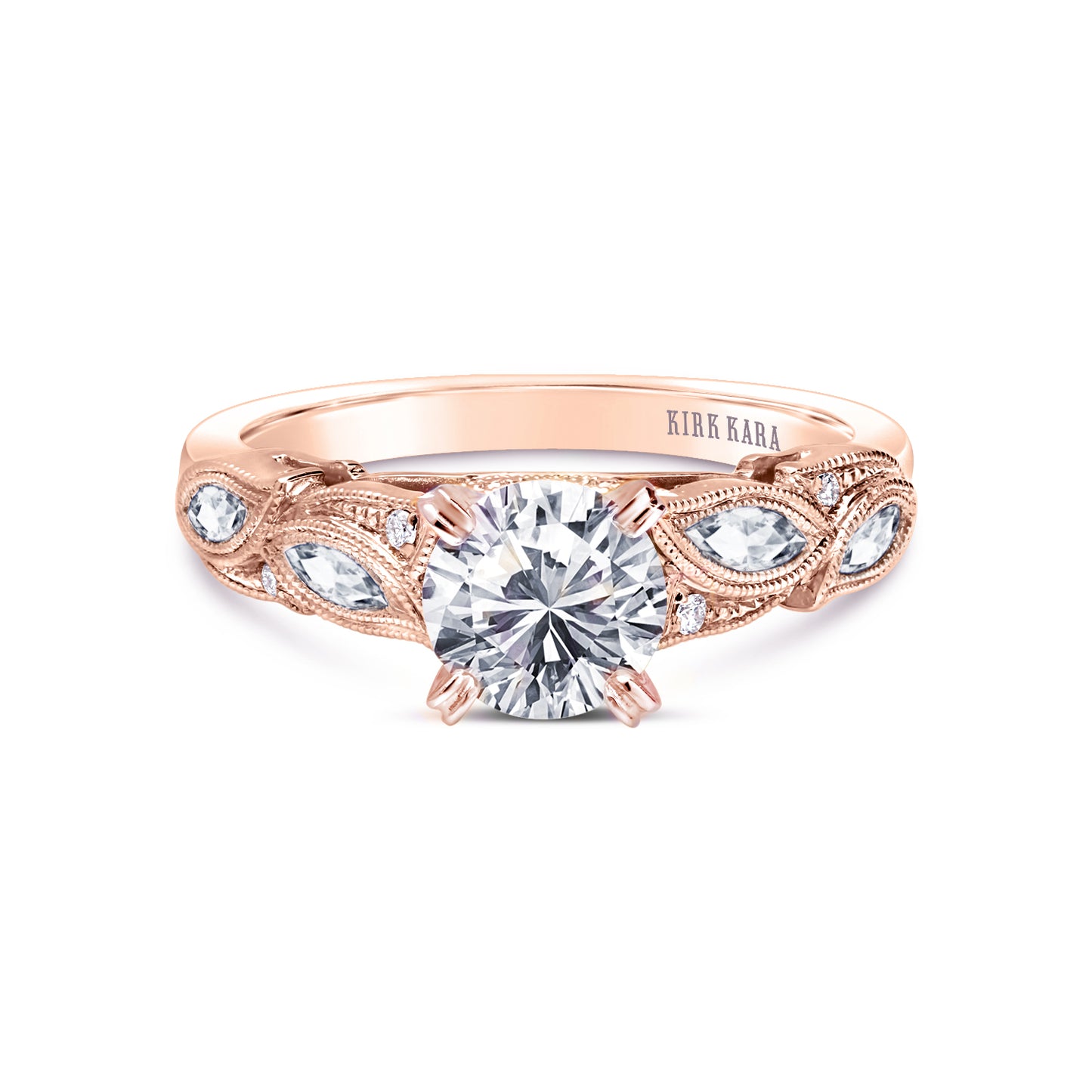 Botanical Floral Marquise Diamond Engagement Ring