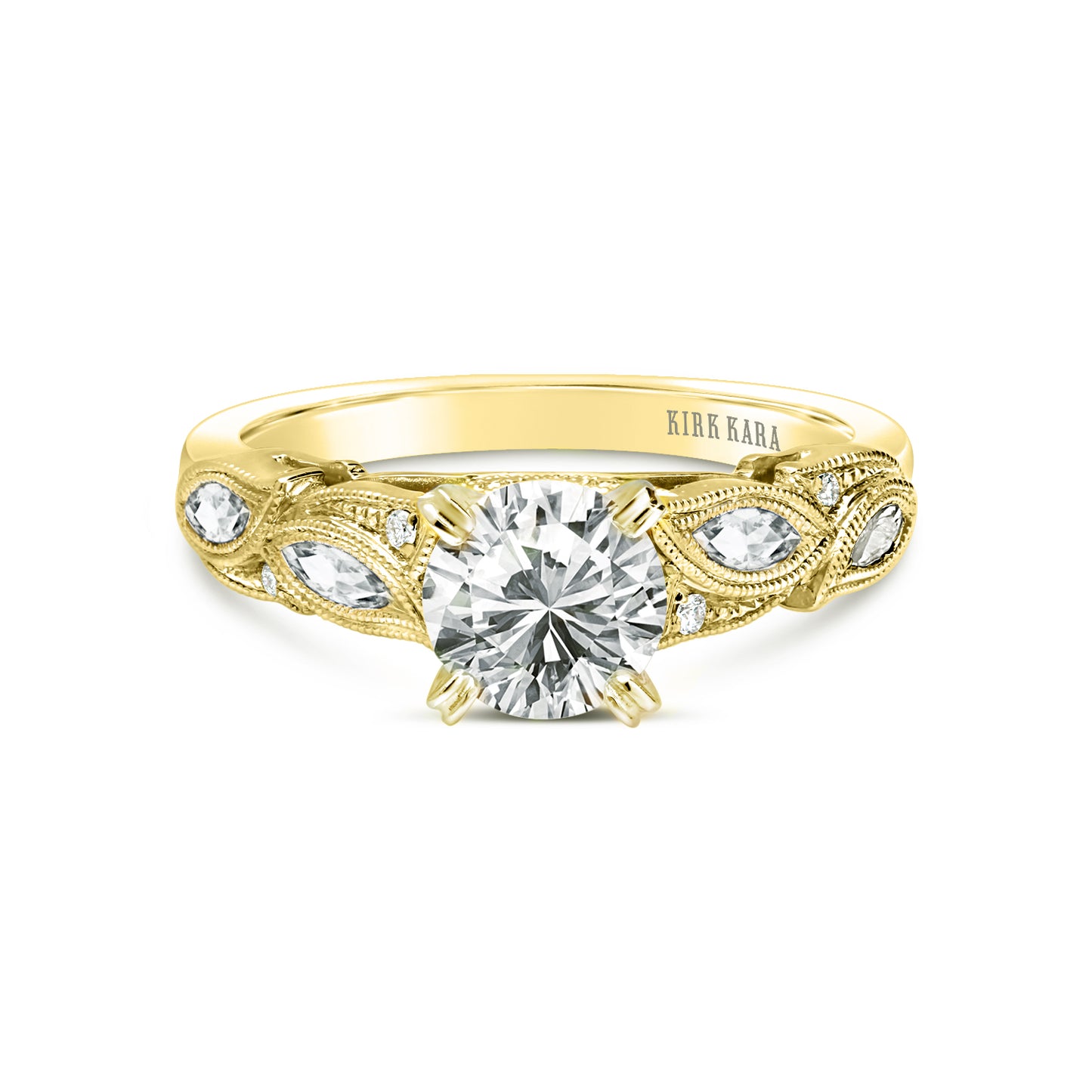 Botanical Floral Marquise Diamond Engagement Ring