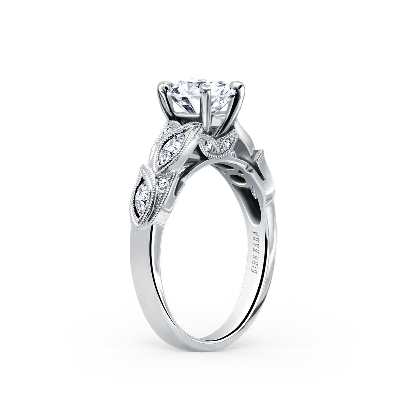 Botanical Floral Marquise Diamond Engagement Ring