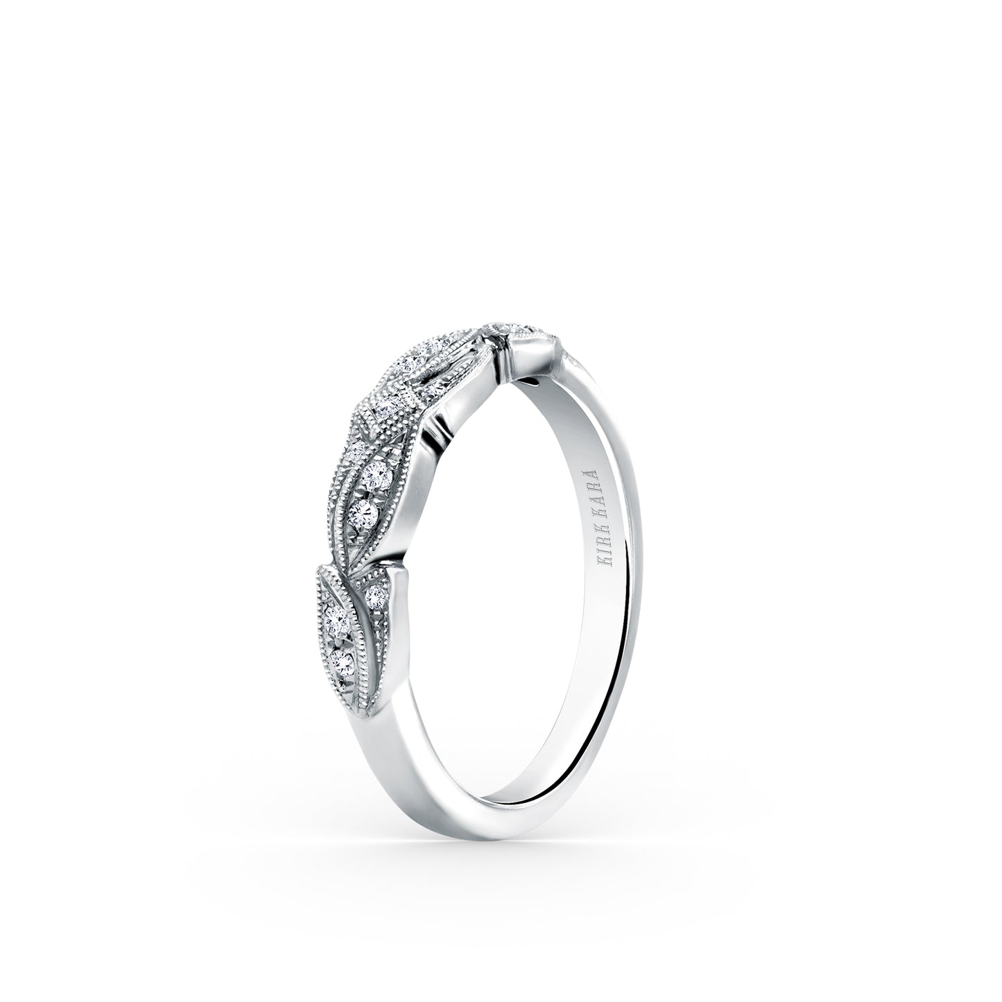 Pavé Leaf Floral Diamond Wedding Band