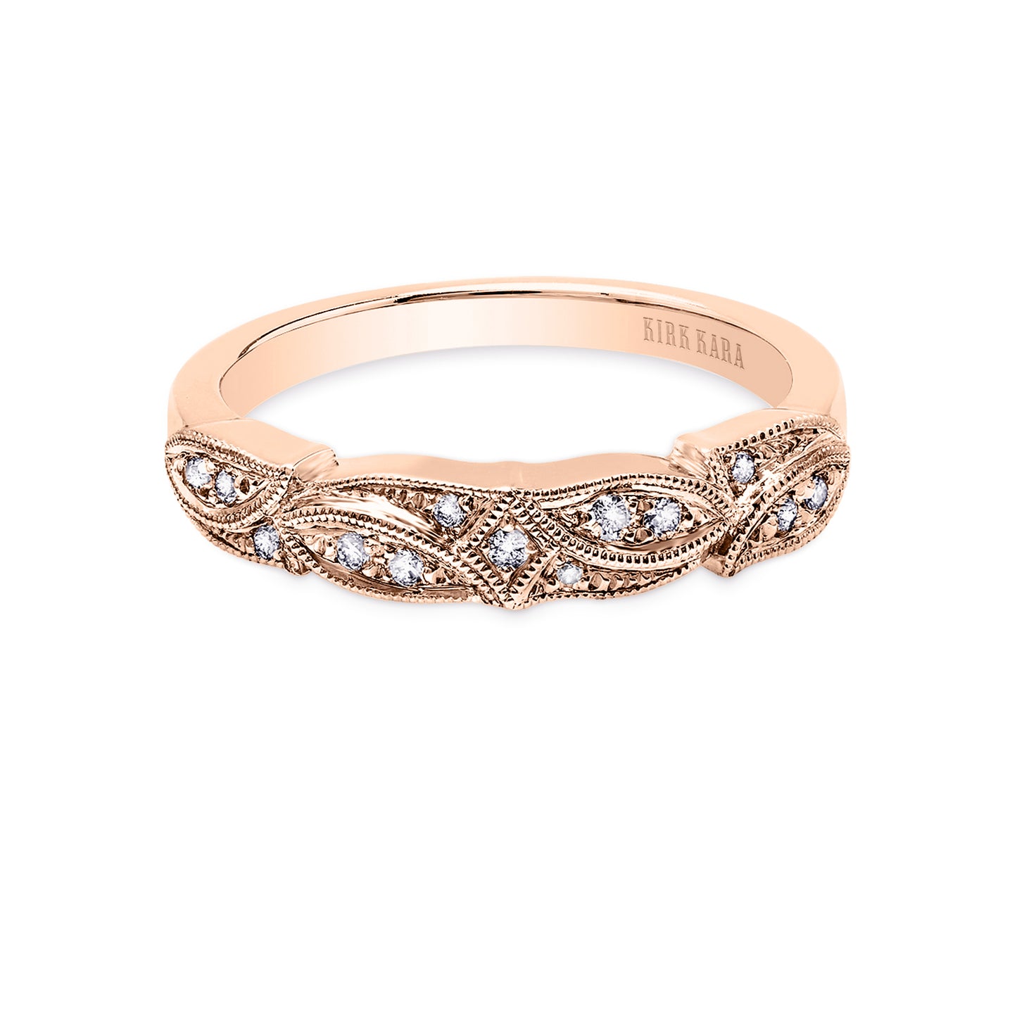 Pavé Leaf Floral Diamond Wedding Band