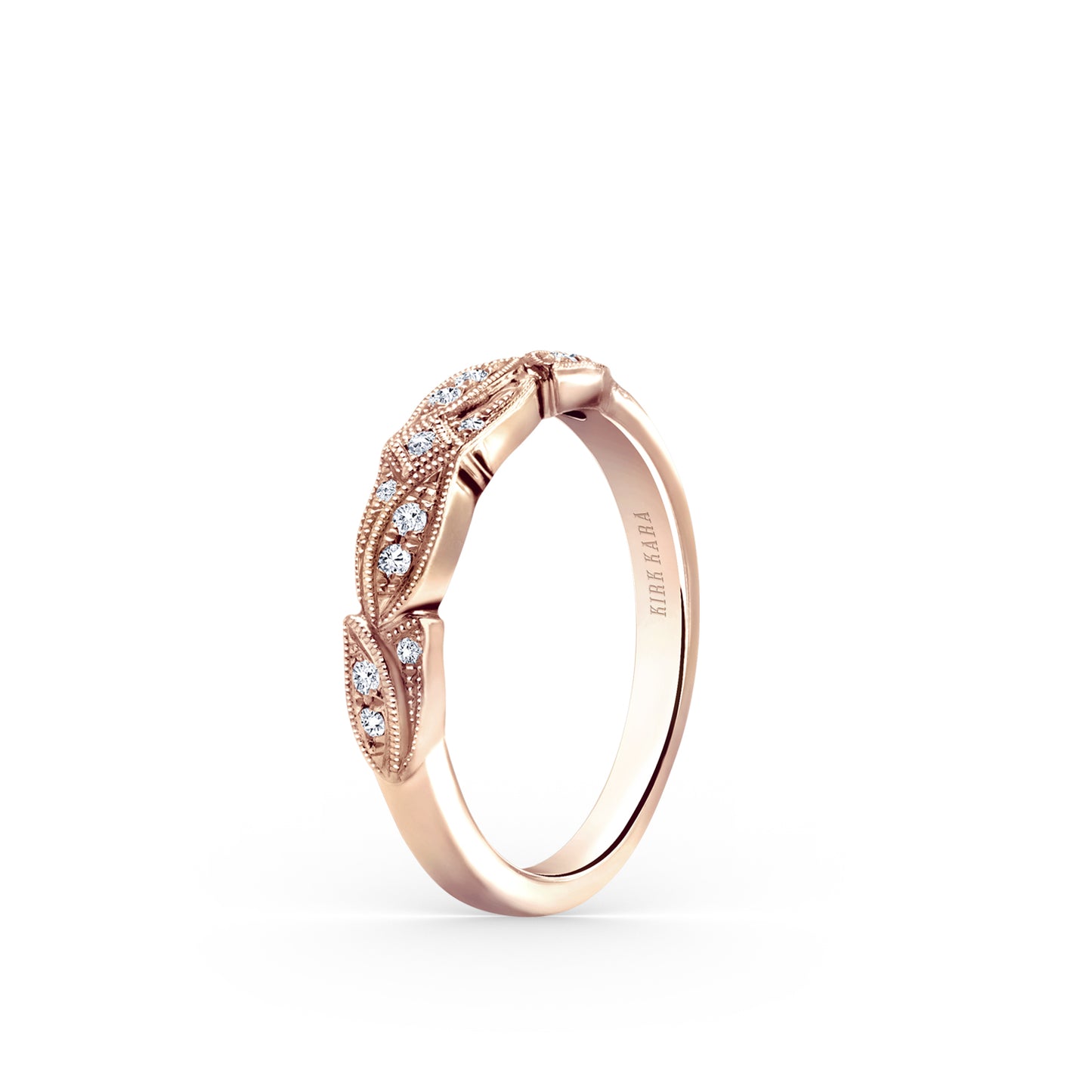 Pavé Leaf Floral Diamond Wedding Band