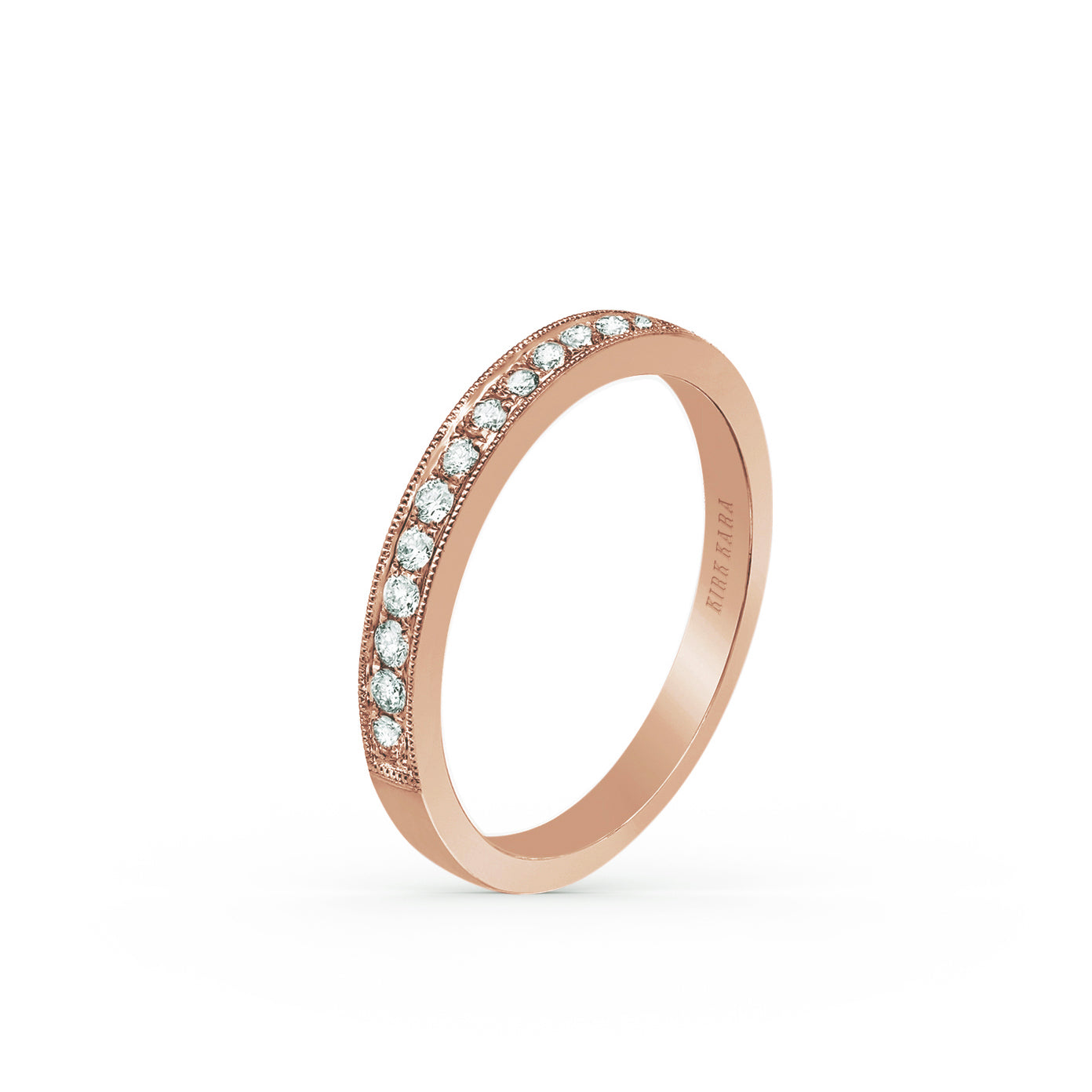 Classic Milgrain Diamond Wedding Band