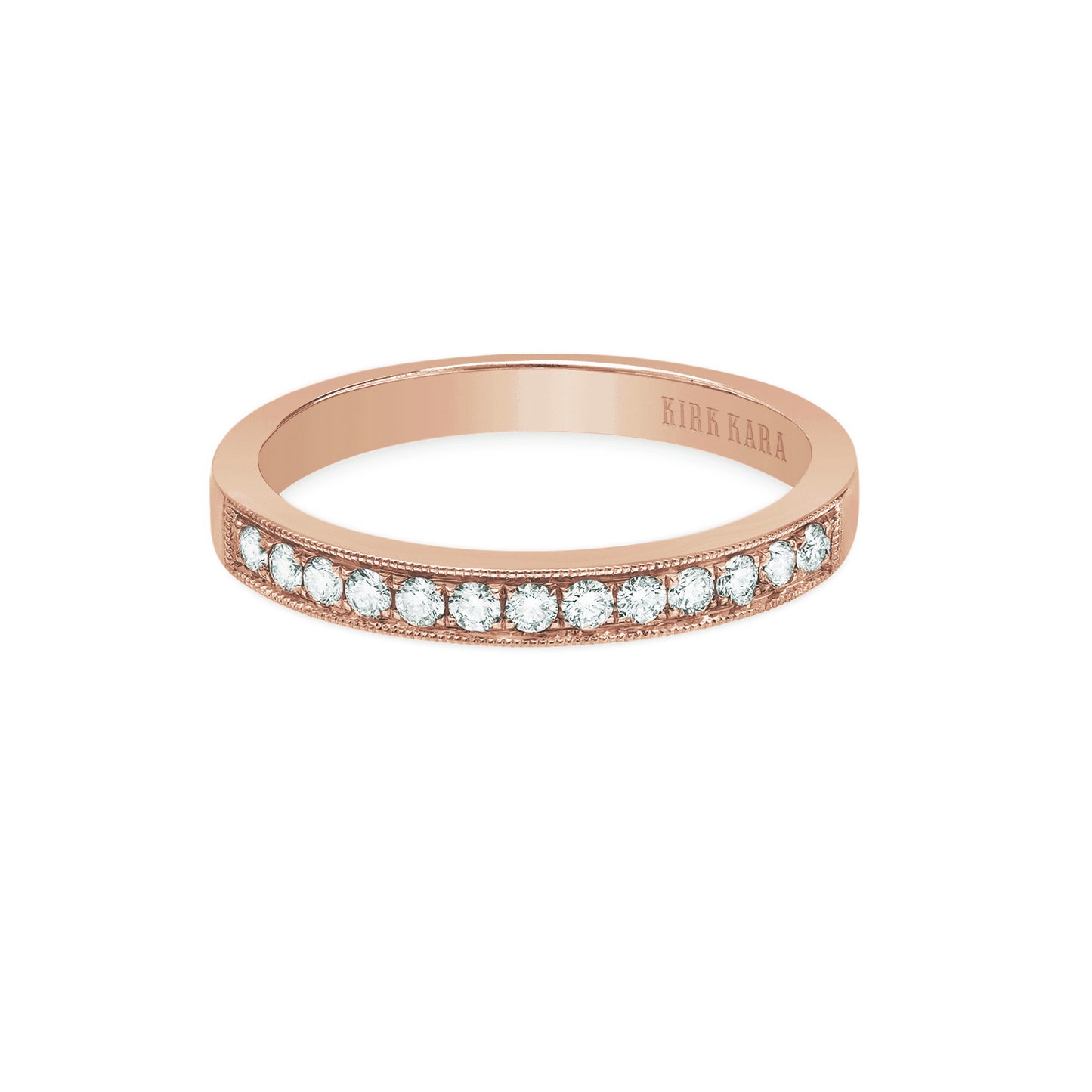 Classic Milgrain Diamond Wedding Band