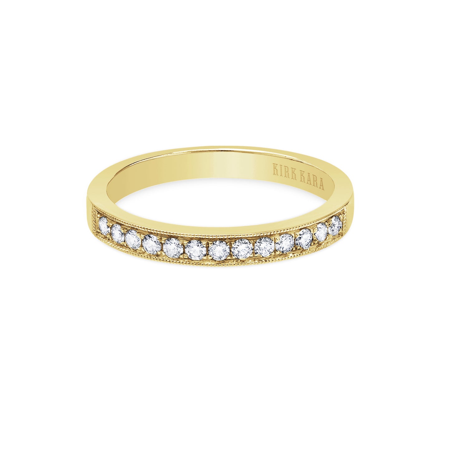 Classic Milgrain Diamond Wedding Band