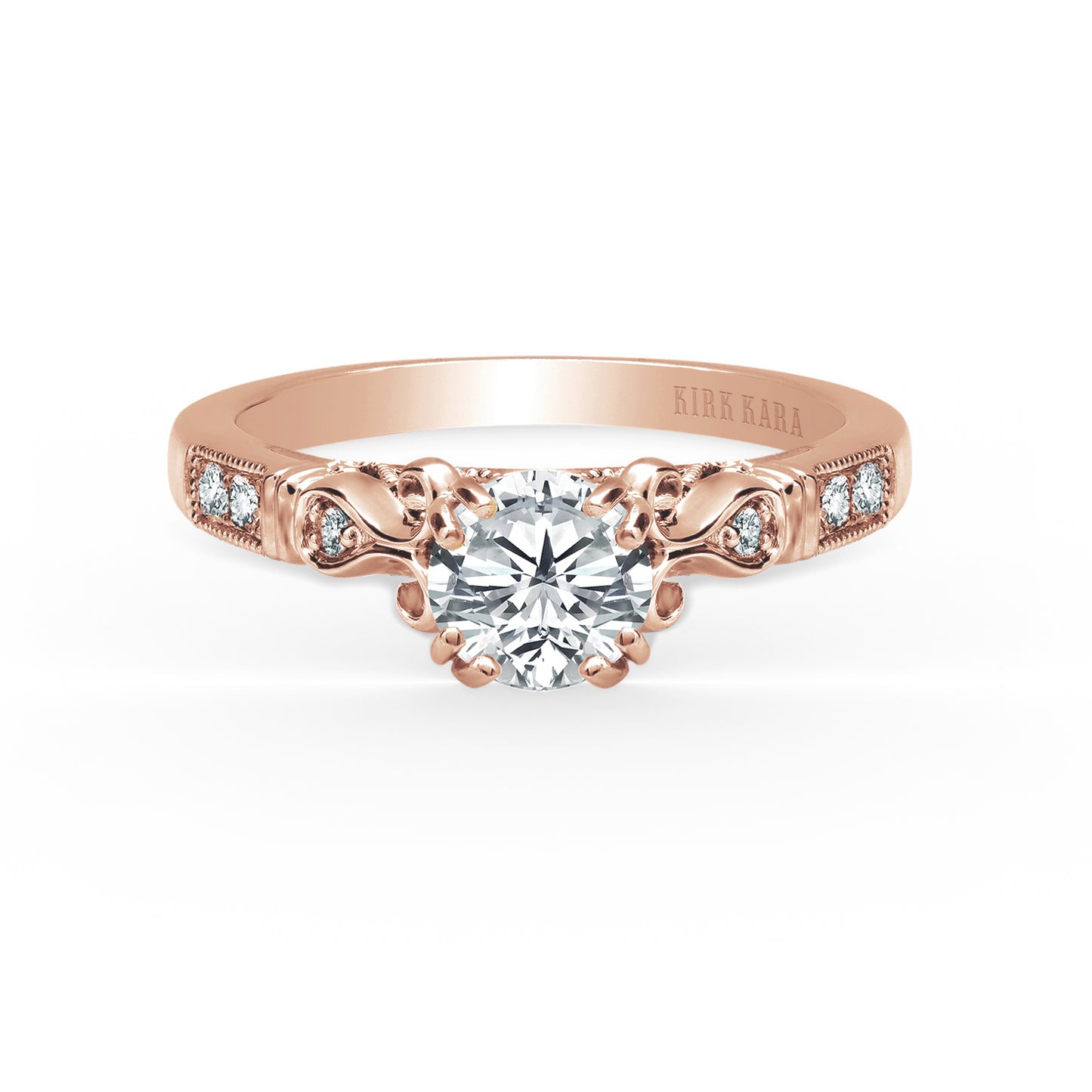 Ribbon Filigree Diamond Engagement Ring
