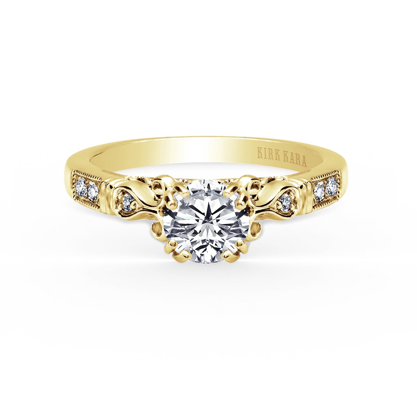 Ribbon Filigree Diamond Engagement Ring