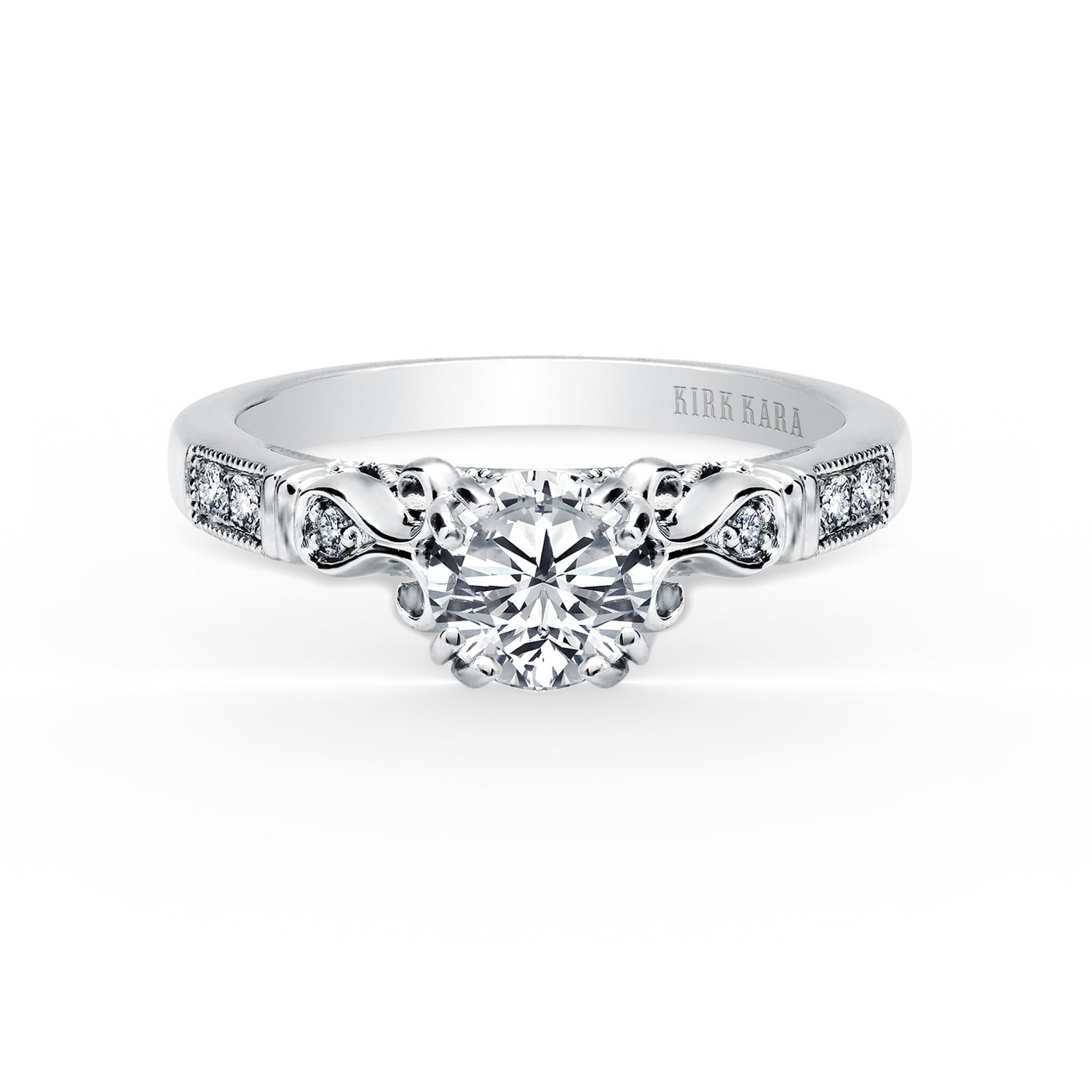 Ribbon Filigree Diamond Engagement Ring
