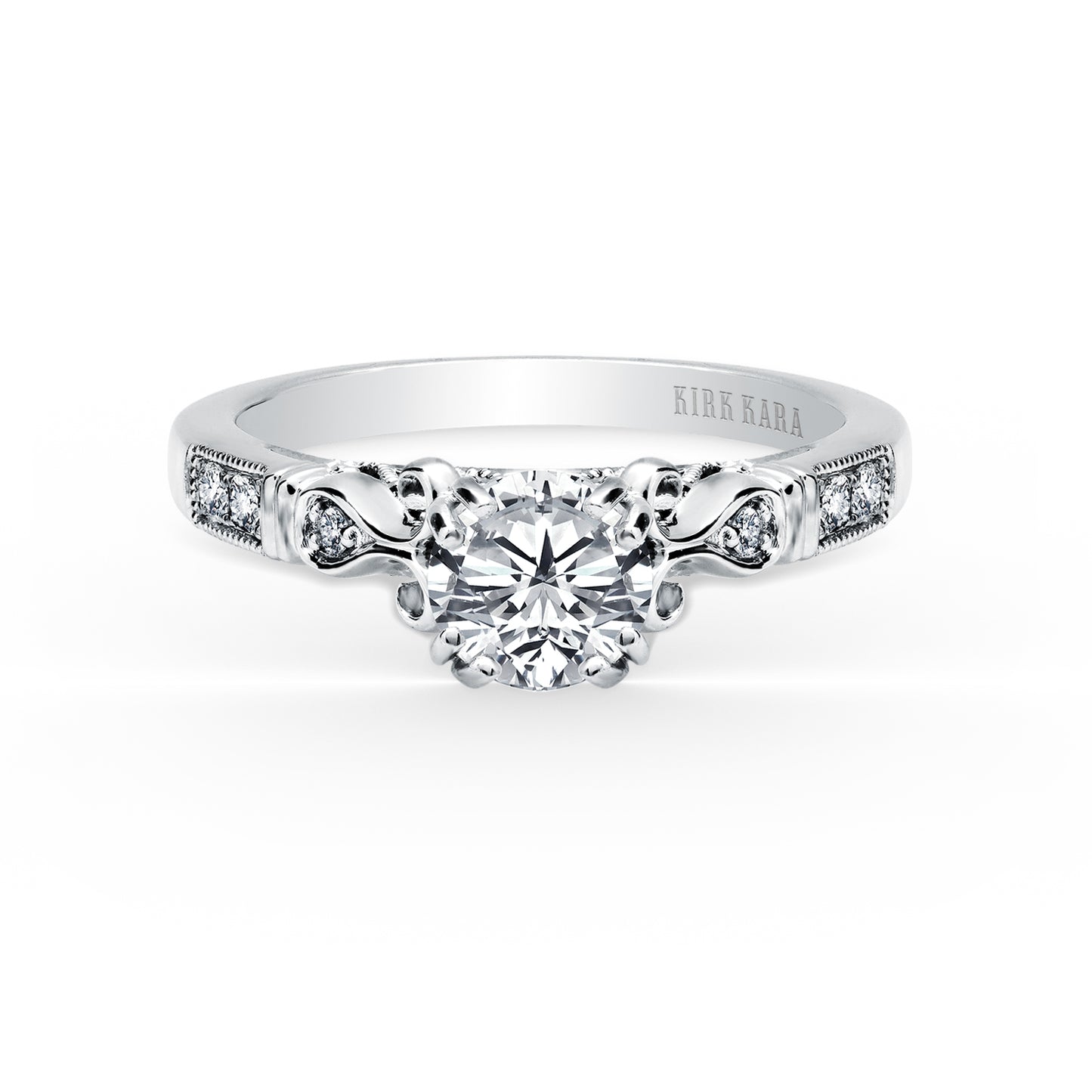 Ribbon Filigree Diamond Engagement Ring
