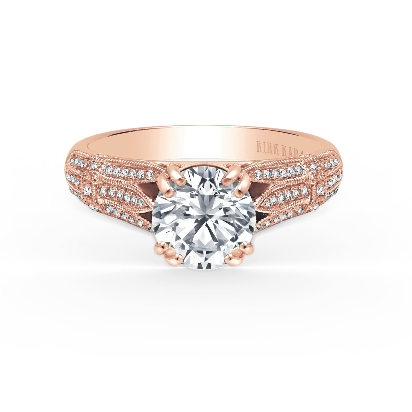 Filigree Vintage Cathedral Diamond Engagement Ring