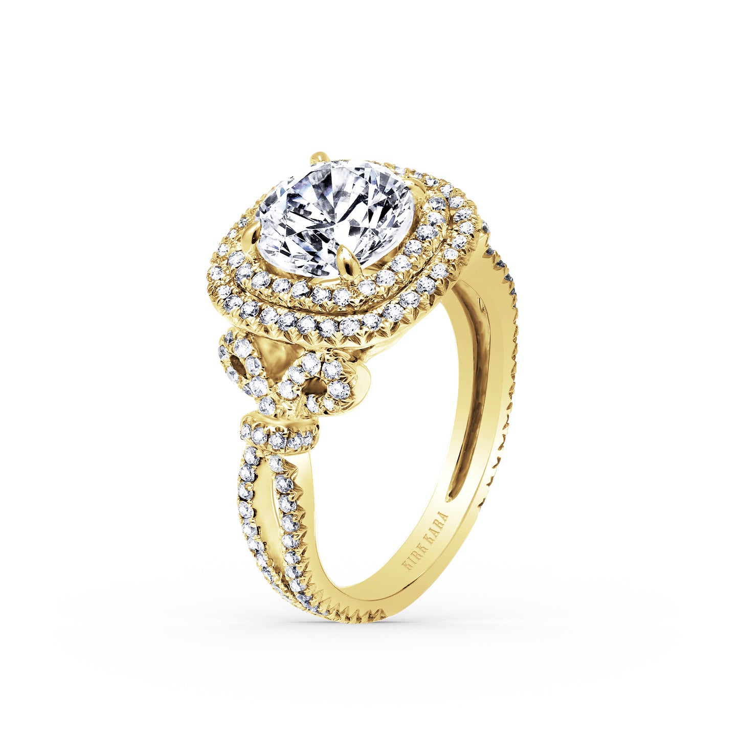 Prong Set Double Halo Diamond Engagement Ring