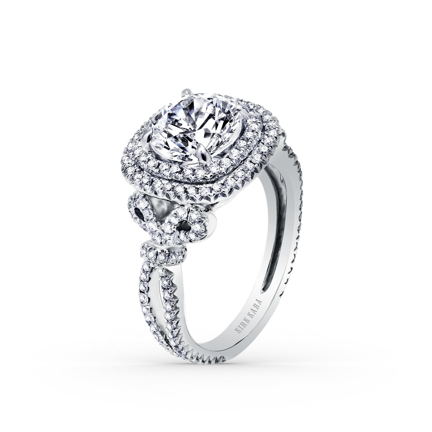 Prong Set Double Halo Diamond Engagement Ring